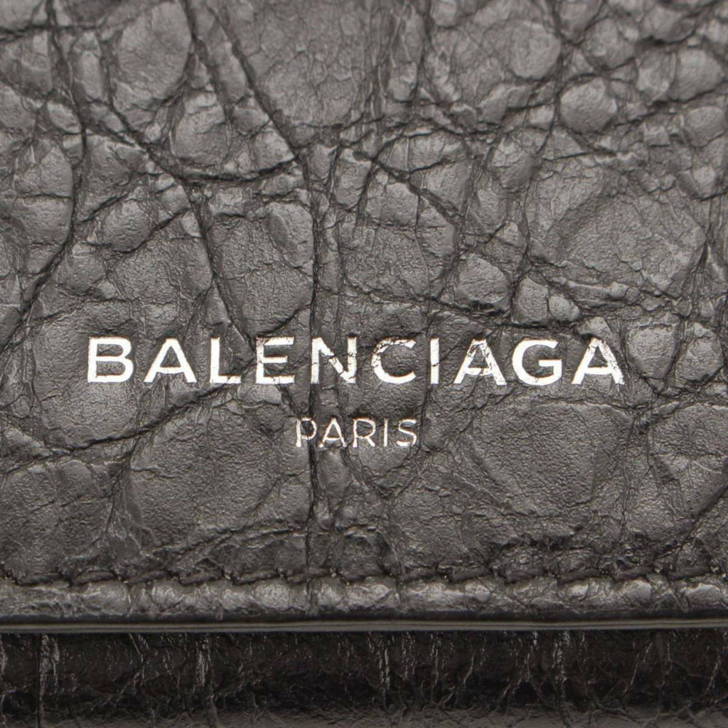 Long Leather Wallet - Grey Balenciaga Elegance with Ample Storage