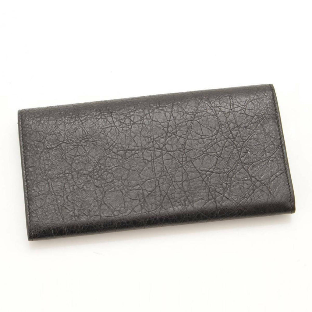 Long Leather Wallet - Grey Balenciaga Elegance with Ample Storage