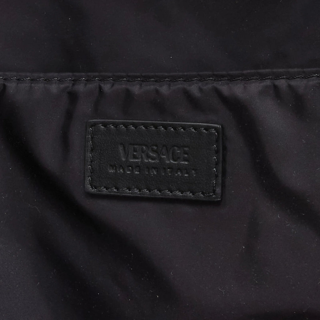 Versace Black Backpack: Luxury Barocco Print Nylon Versace Backpack