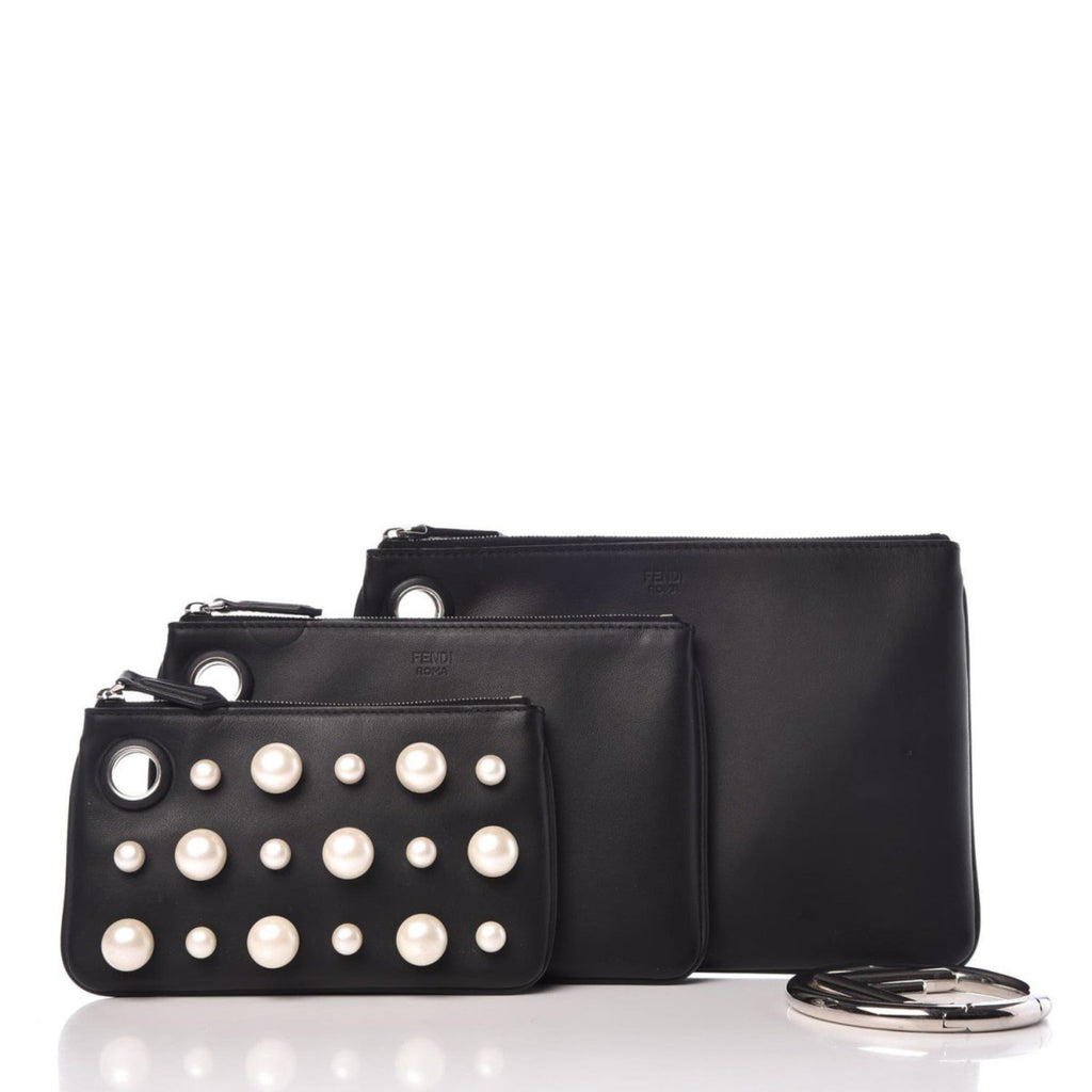 Fendi Pearl Studded Multi Clutch - Elegant Style for Day & Night