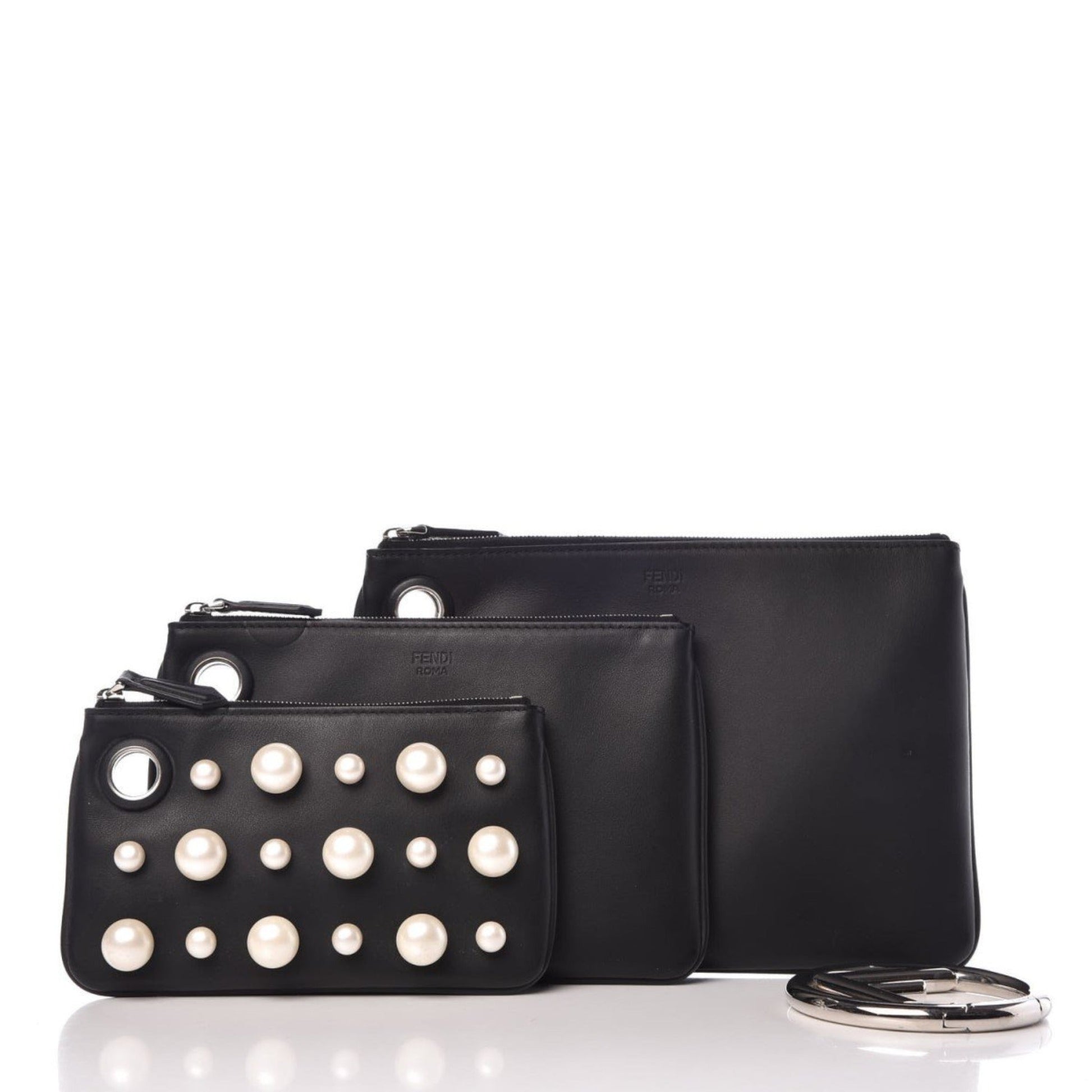 Fendi Pearl Studded Multi Clutch - Elegant Style for Day & Night