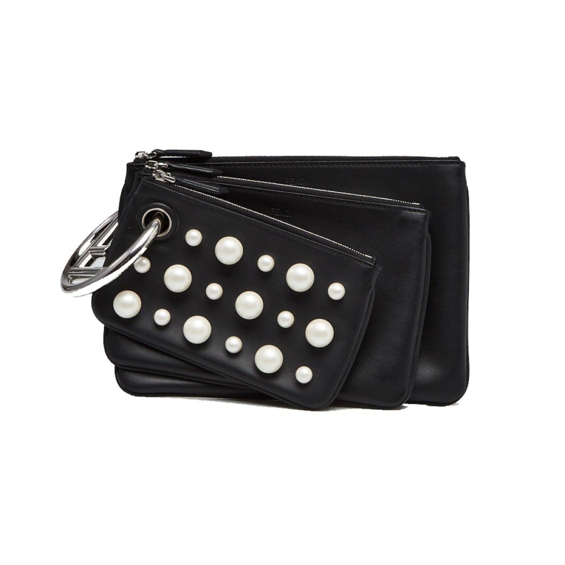 Fendi Pearl Studded Multi Clutch - Elegant Style for Day & Night