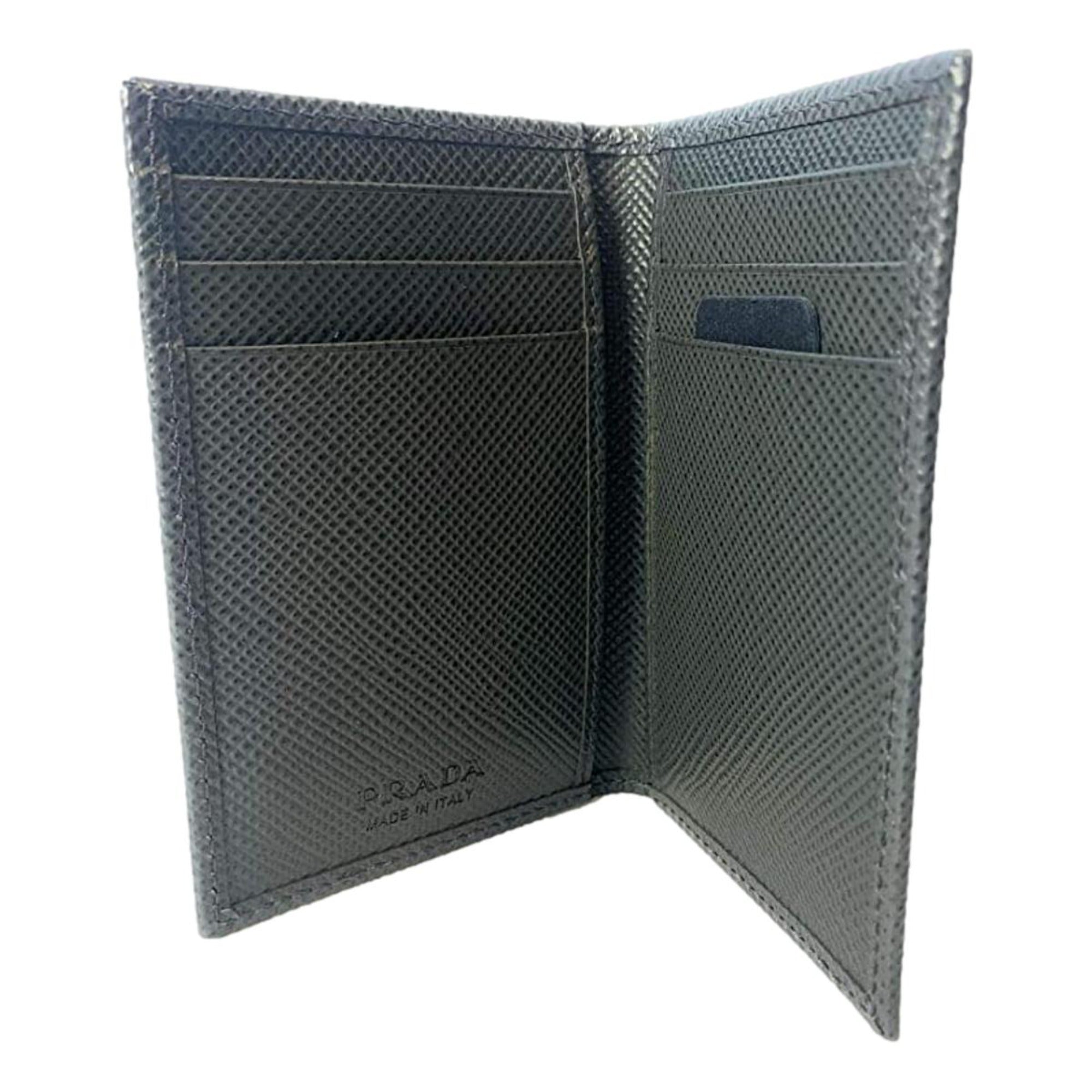 Prada Men's Saffiano Black Card Holder – Elegance Meets Functionality