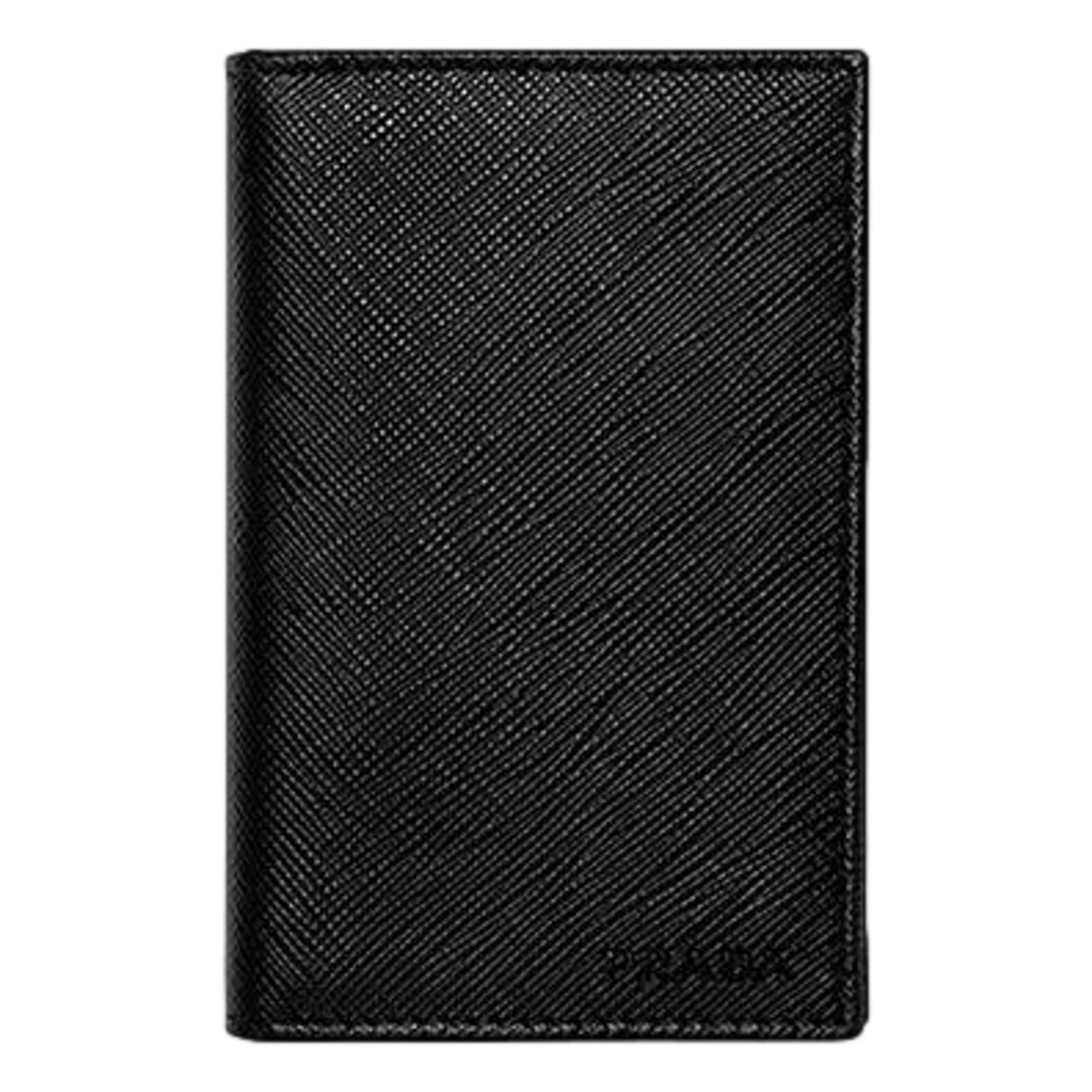 Prada Men's Saffiano Black Card Holder – Elegance Meets Functionality