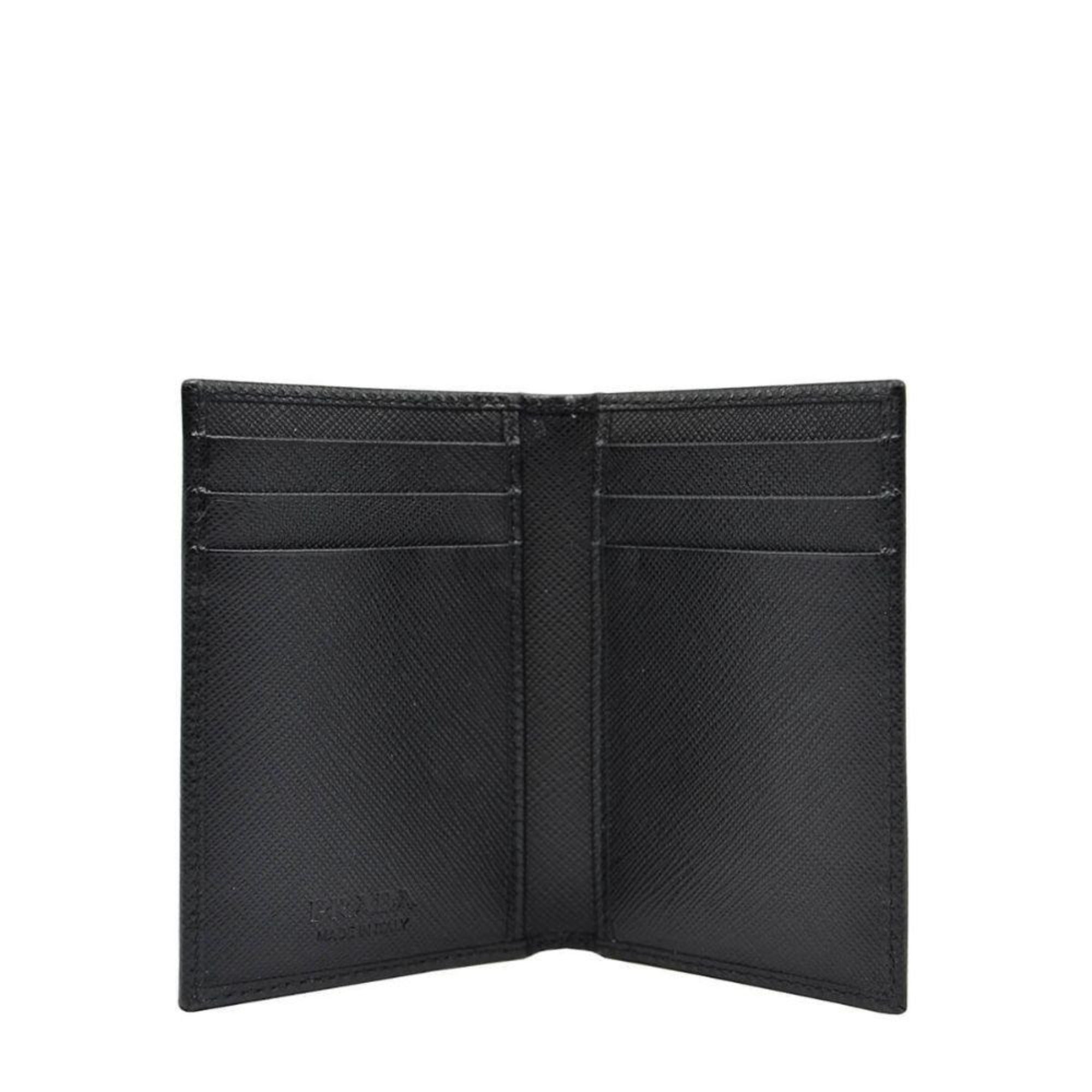 Prada Men's Saffiano Black Card Holder – Elegance Meets Functionality