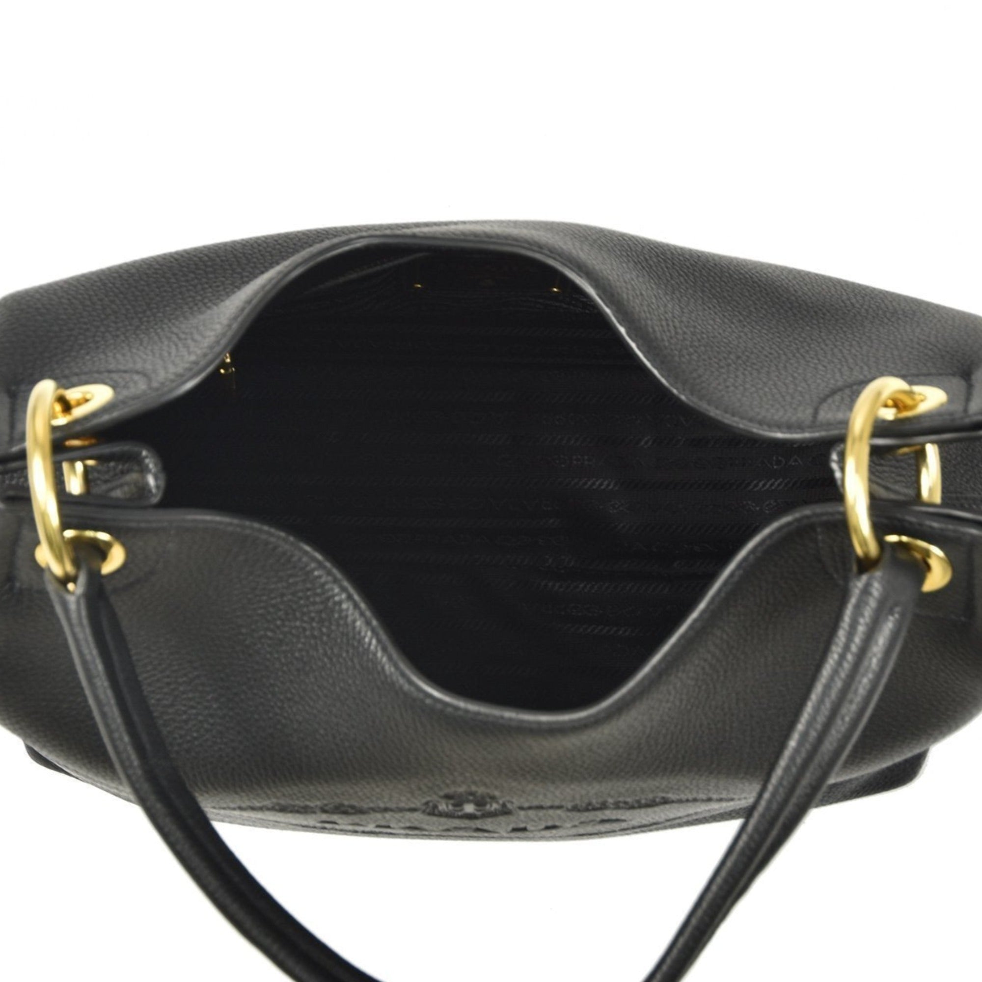 Prada Vitello Phenix Hobo Tote: Black Leather Elegance & Space