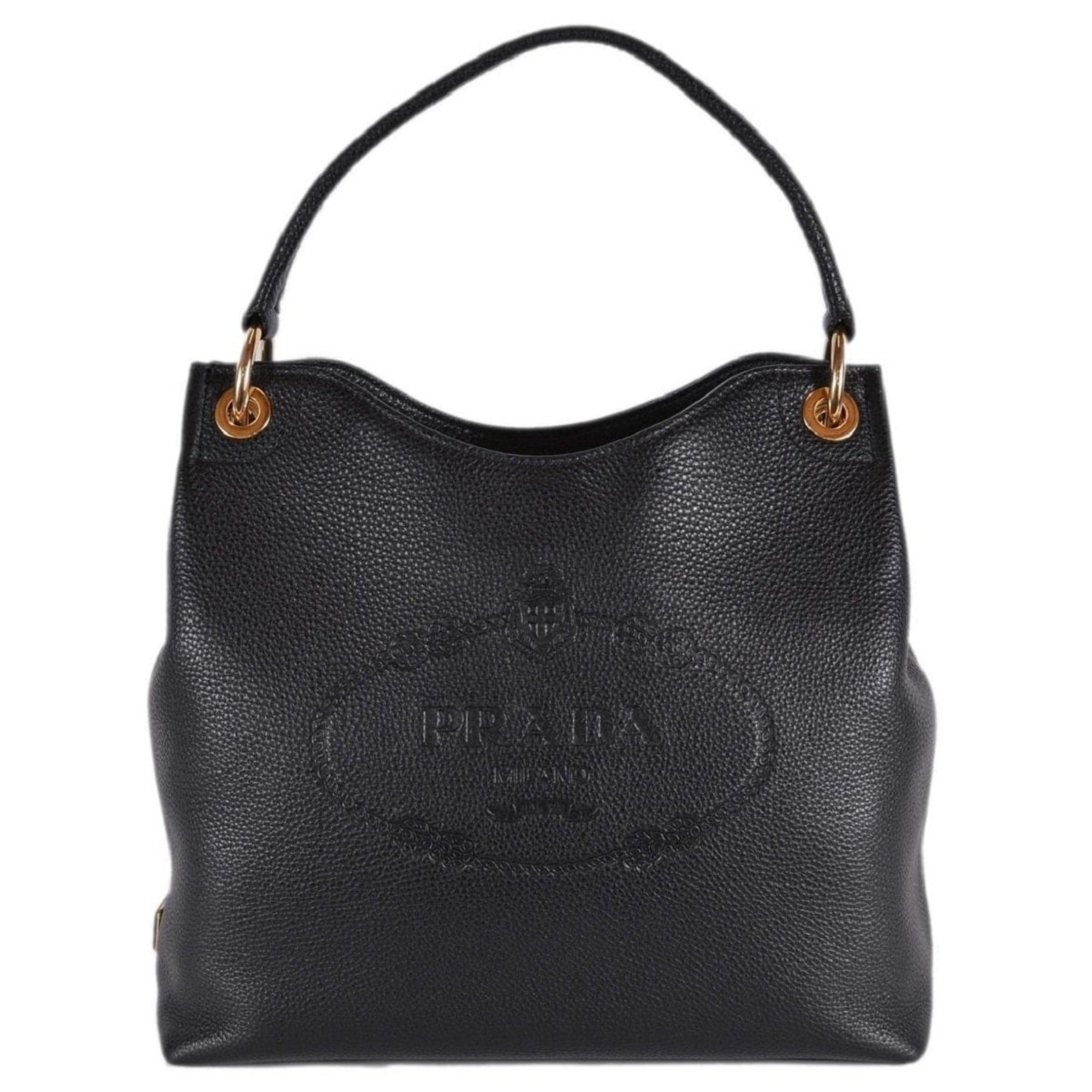Prada Vitello Phenix Hobo Tote: Black Leather Elegance & Space