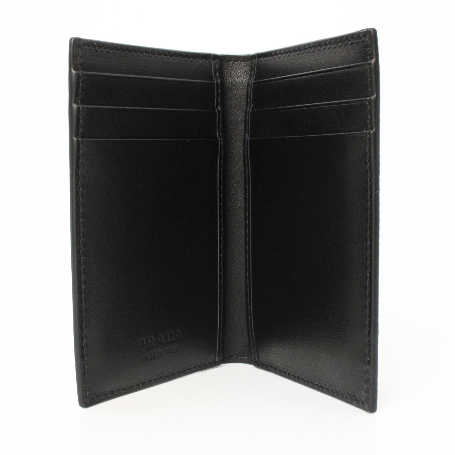 Prada Black Leather Card Holder - Stylish, Compact & Functional Design