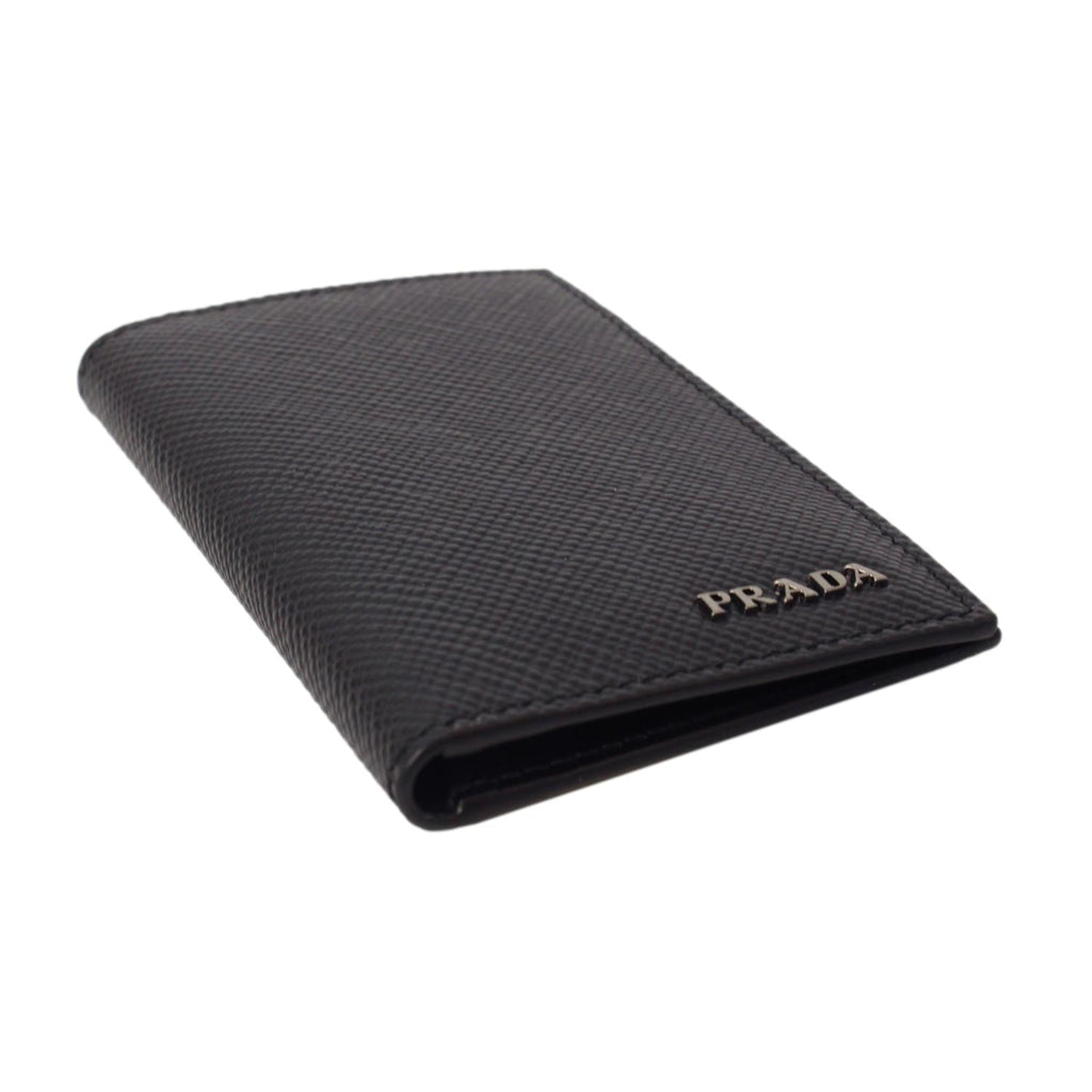 Prada Black Leather Card Holder - Stylish, Compact & Functional Design
