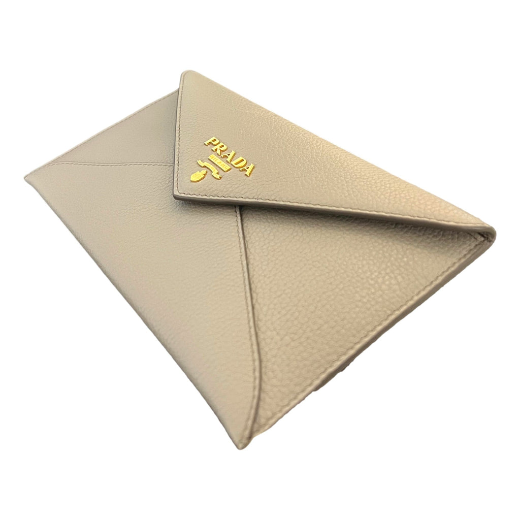 Prada Grey Wallet - Long Envelope Wallet in Vitello Grain Leather