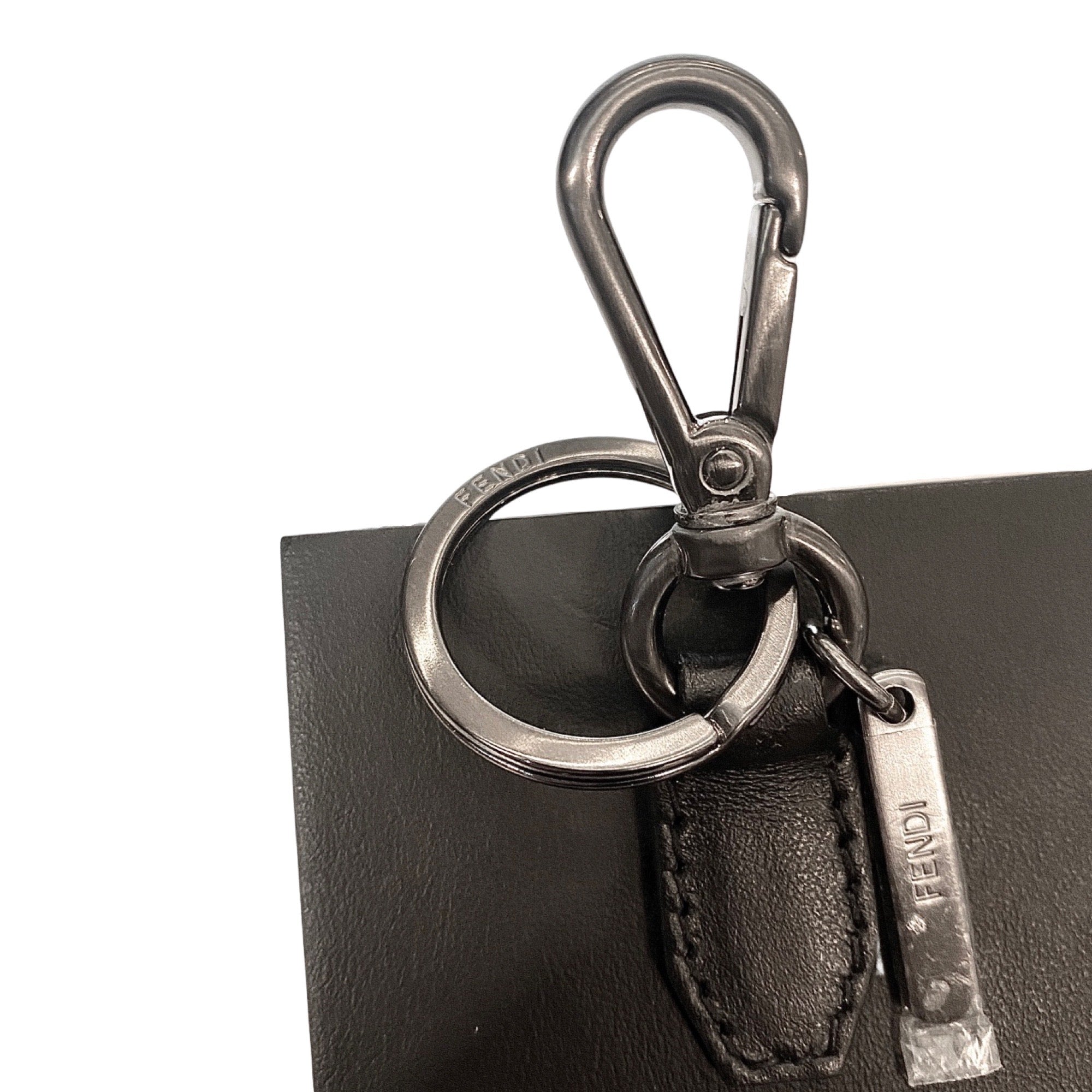 Fendi Black Leather Key Ring - Luxury and Elegance in Every Detail