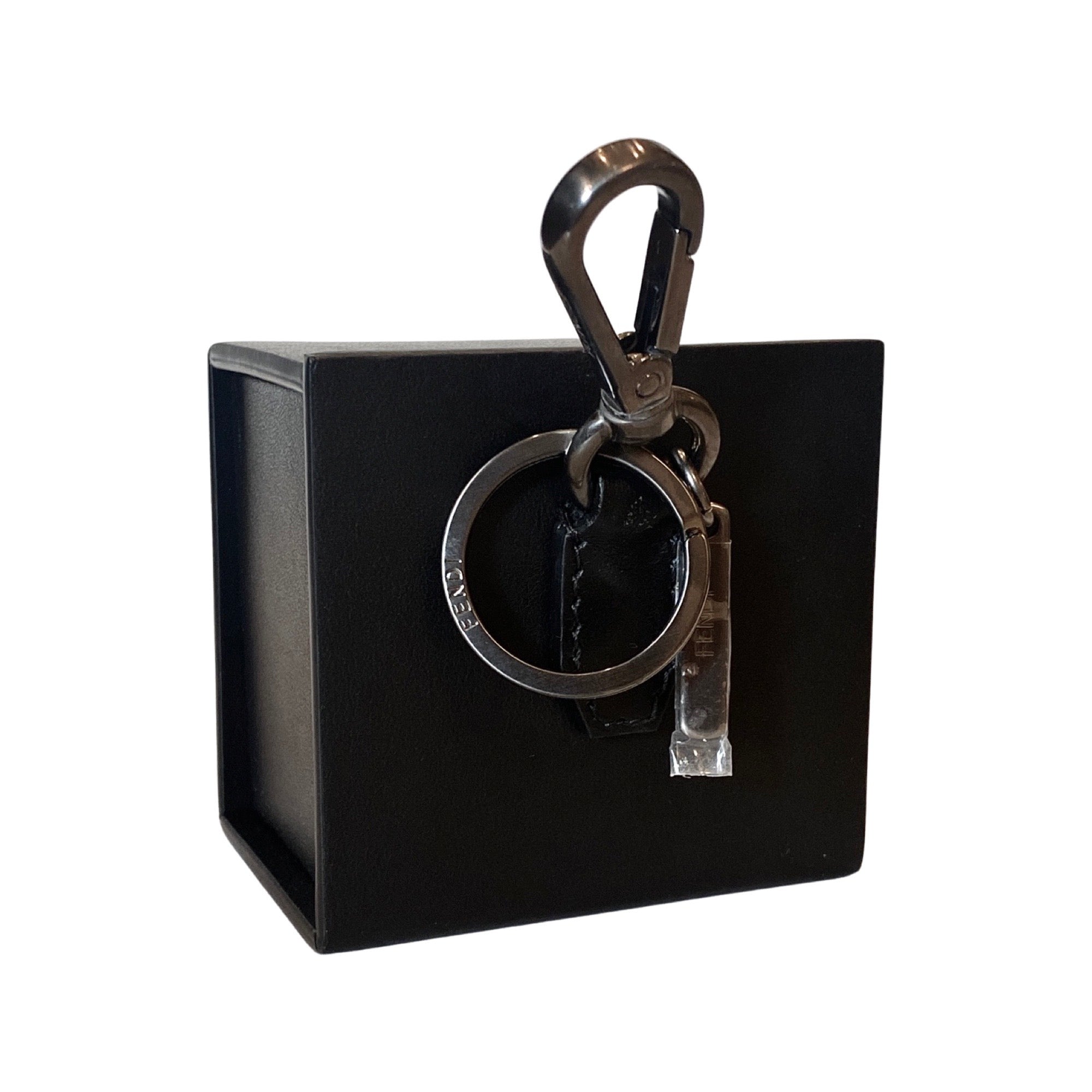 Fendi Black Leather Key Ring - Luxury and Elegance in Every Detail