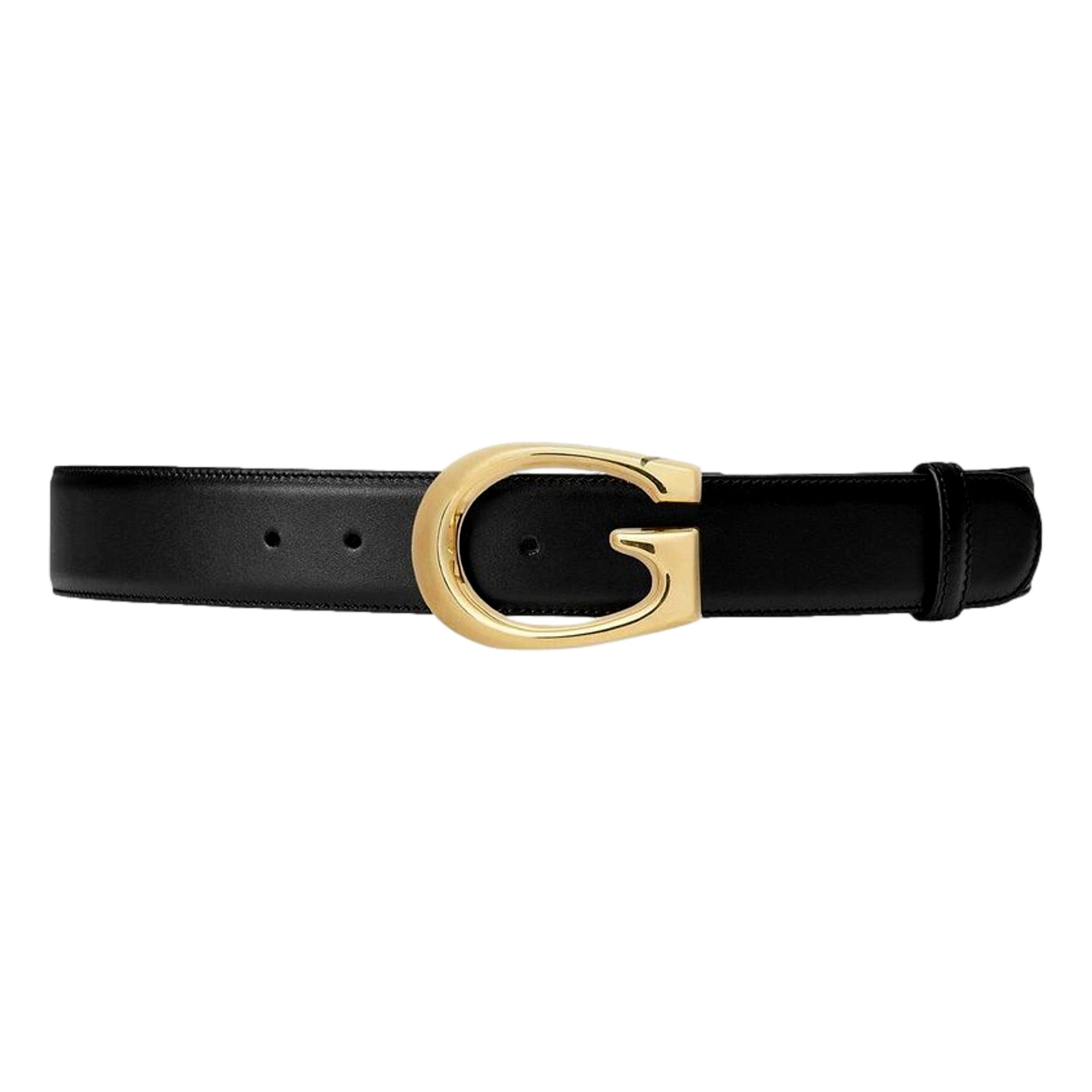 Gucci G Dyana Lux Gold Belt - Black Leather, Elegance Defined