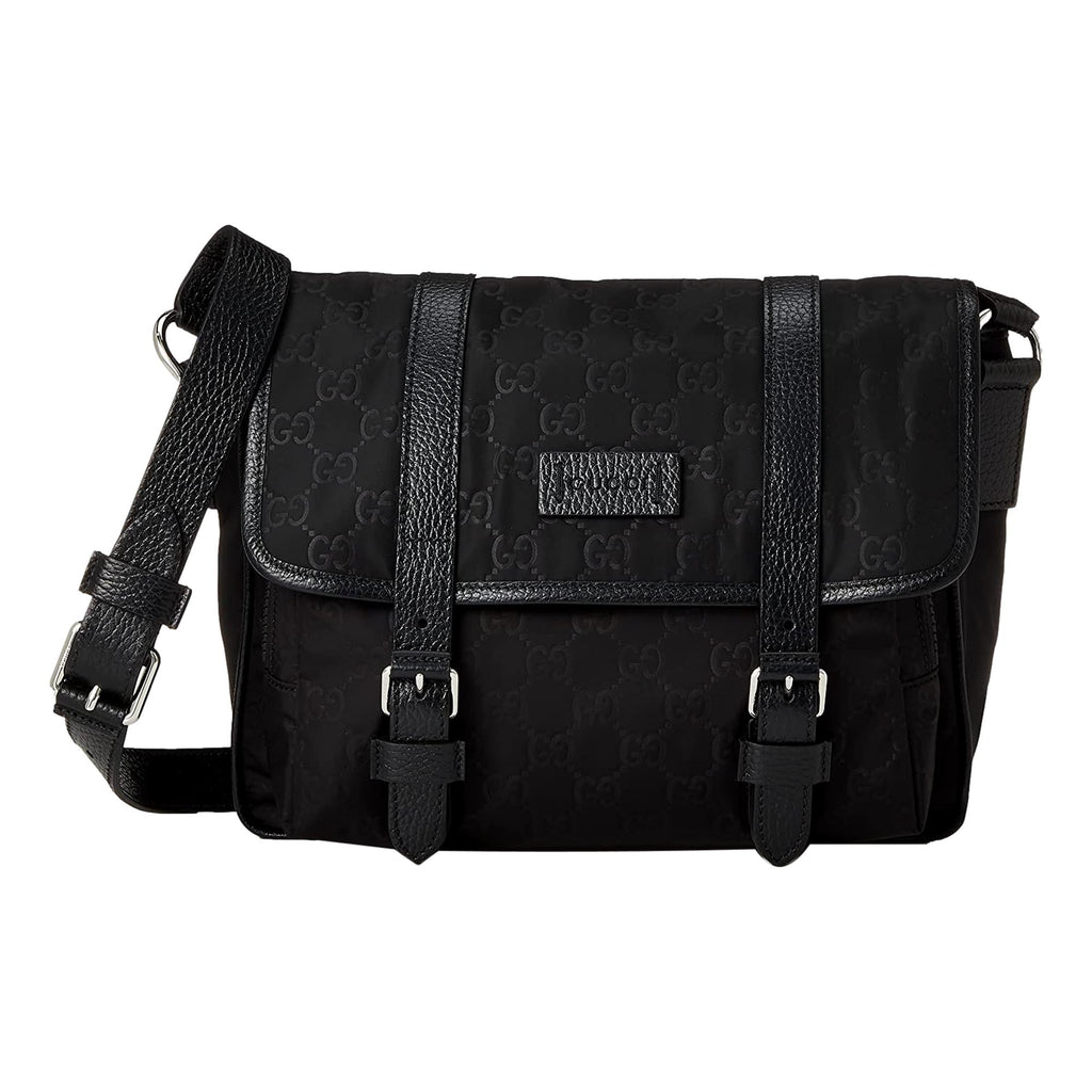 Gucci GG Logo Black Nylon Small Messenger Bag - Elegant & Practical -  