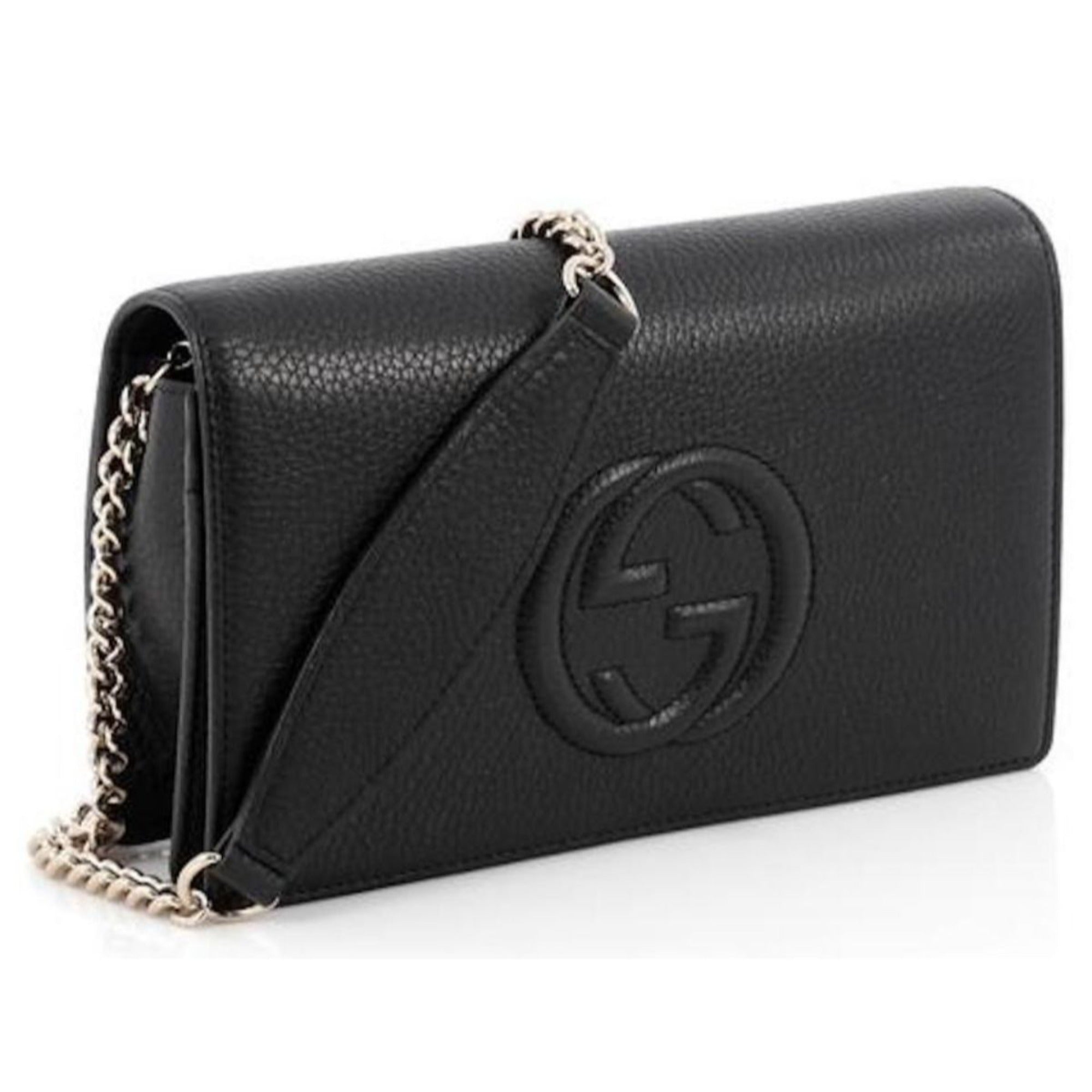 Gucci Soho Black Leather Wallet: Stylish Crossbody & Clutch Bag