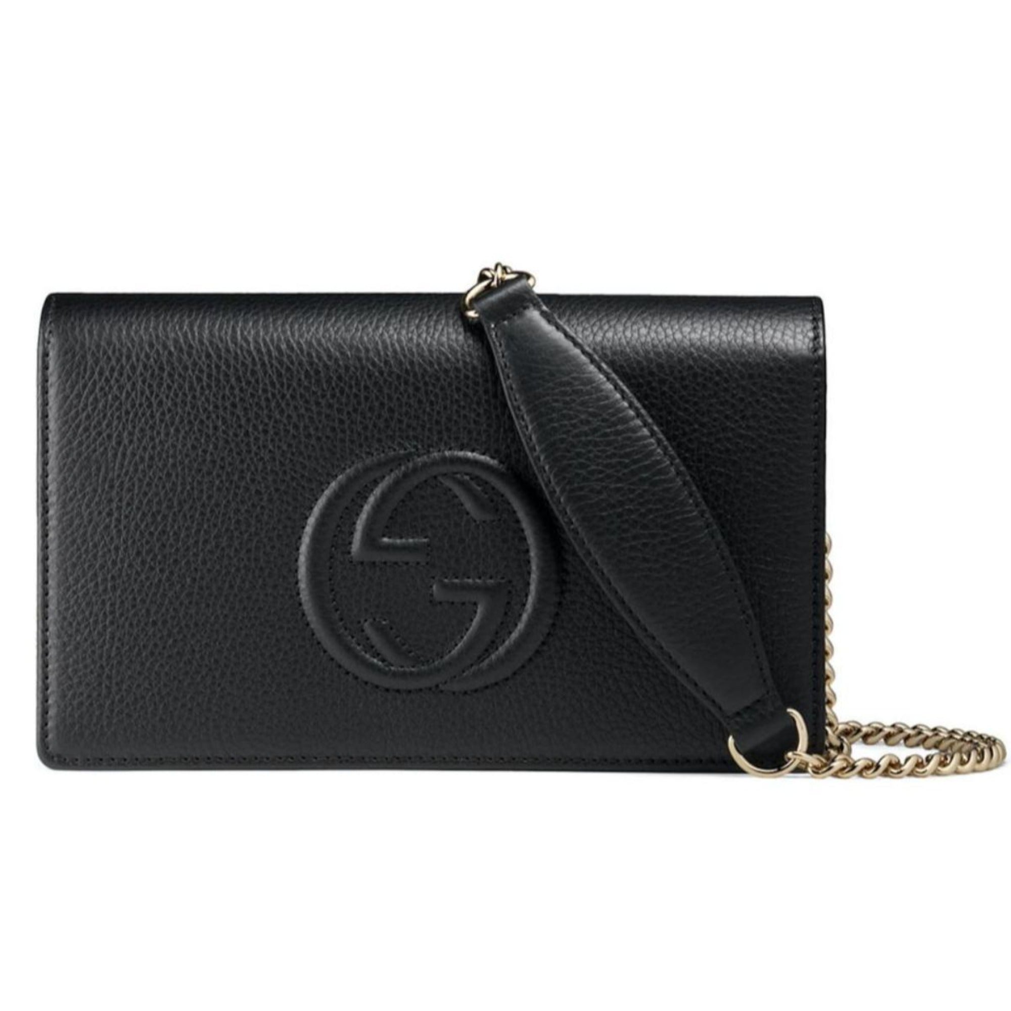 Gucci Soho Black Leather Wallet: Stylish Crossbody & Clutch Bag