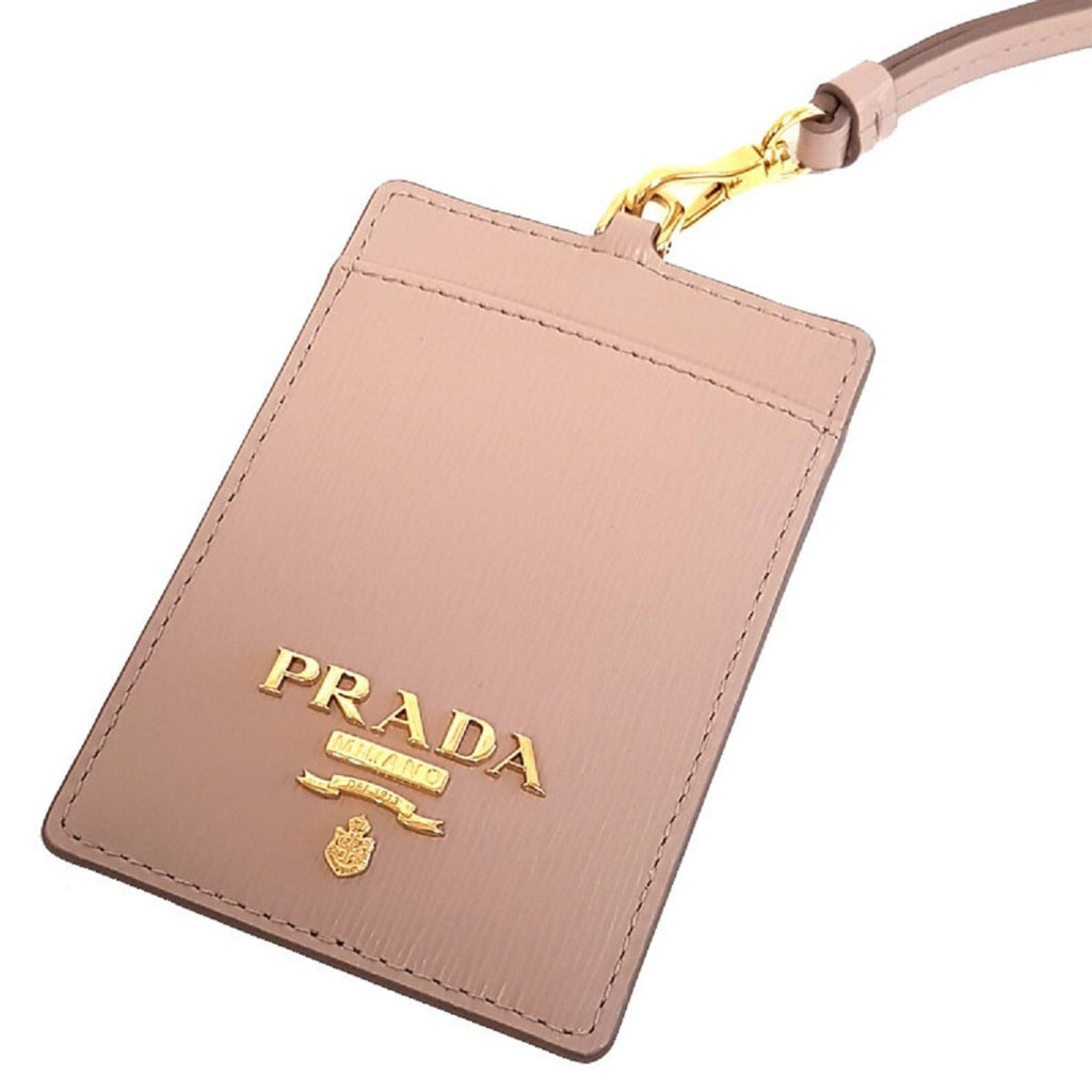 Prada Beige Leather Cardholder – Sleek, Stylish, Professional