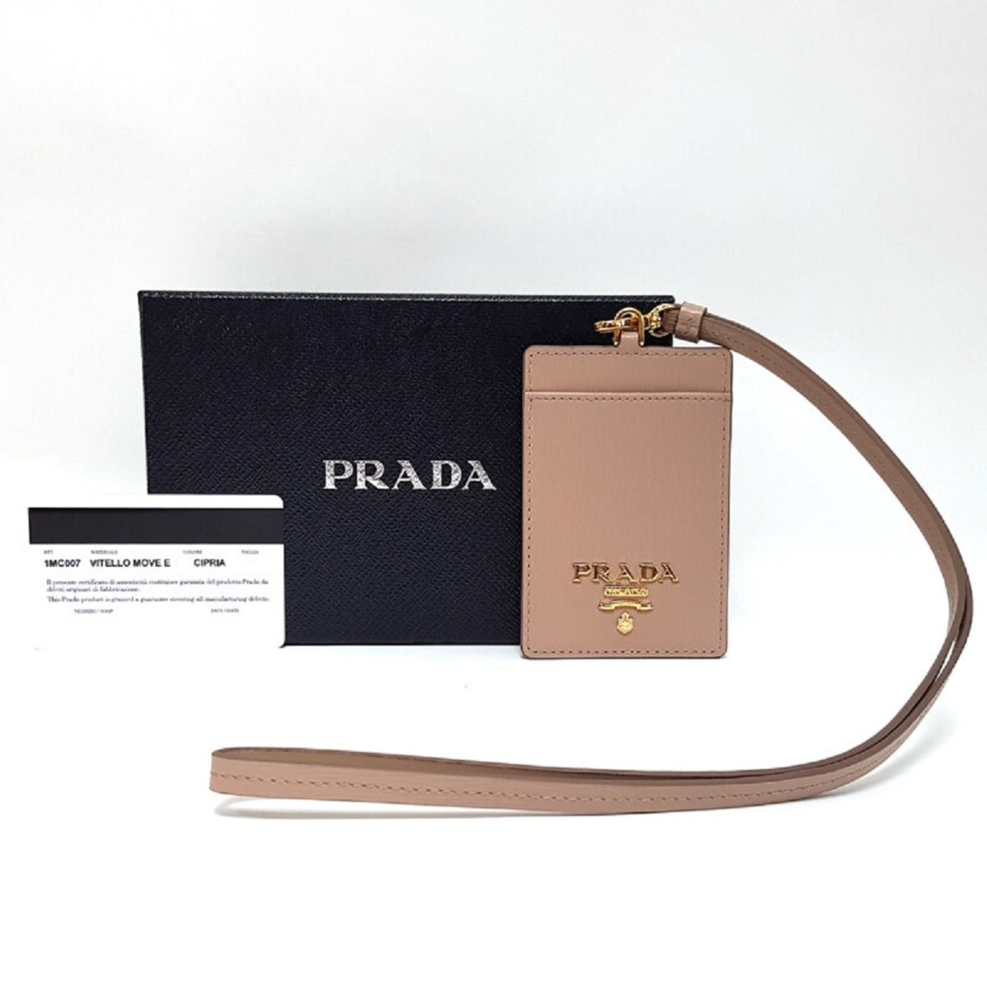 Prada Beige Leather Cardholder – Sleek, Stylish, Professional