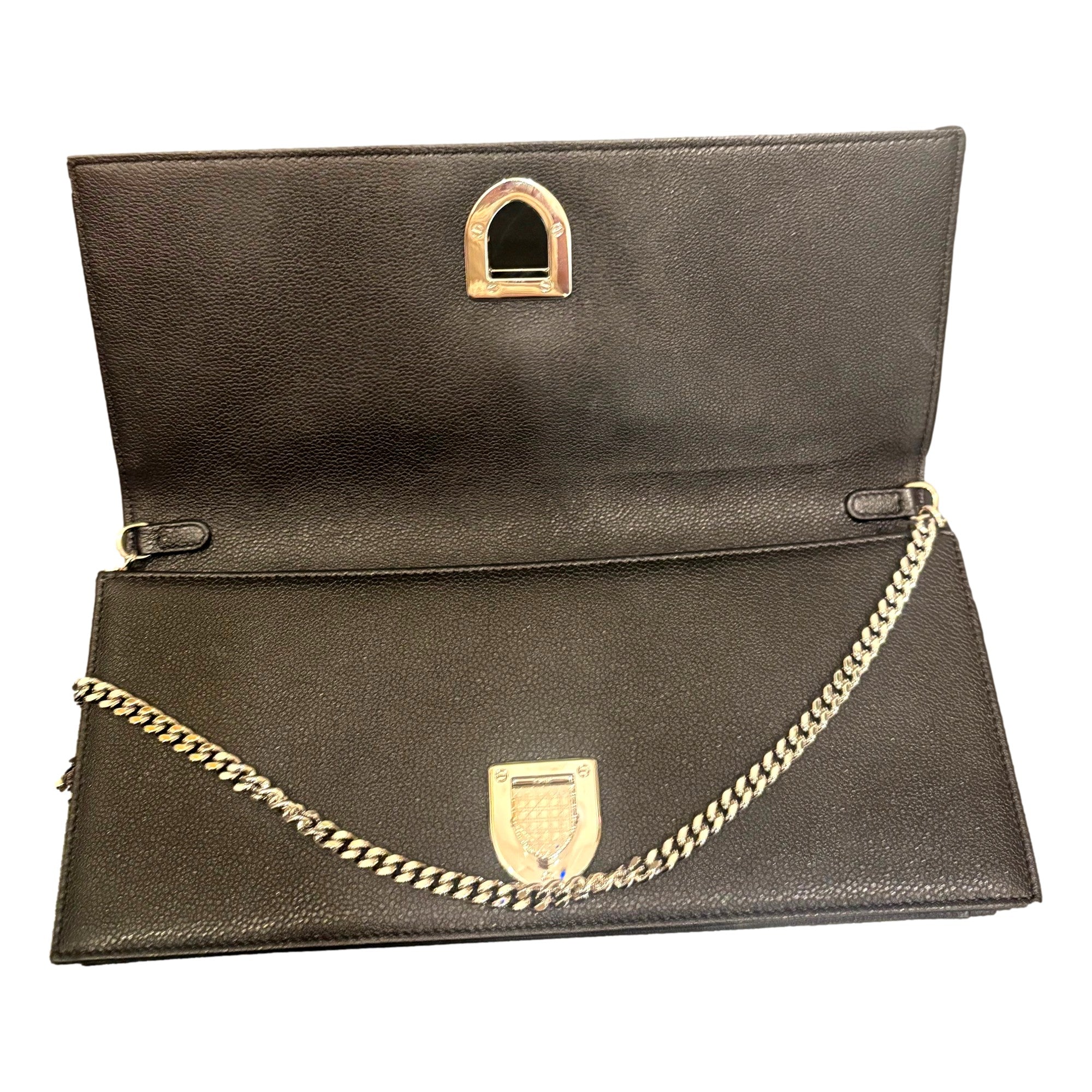Dior Black Calfskin Diorama Wallet on Chain - Timeless Elegance