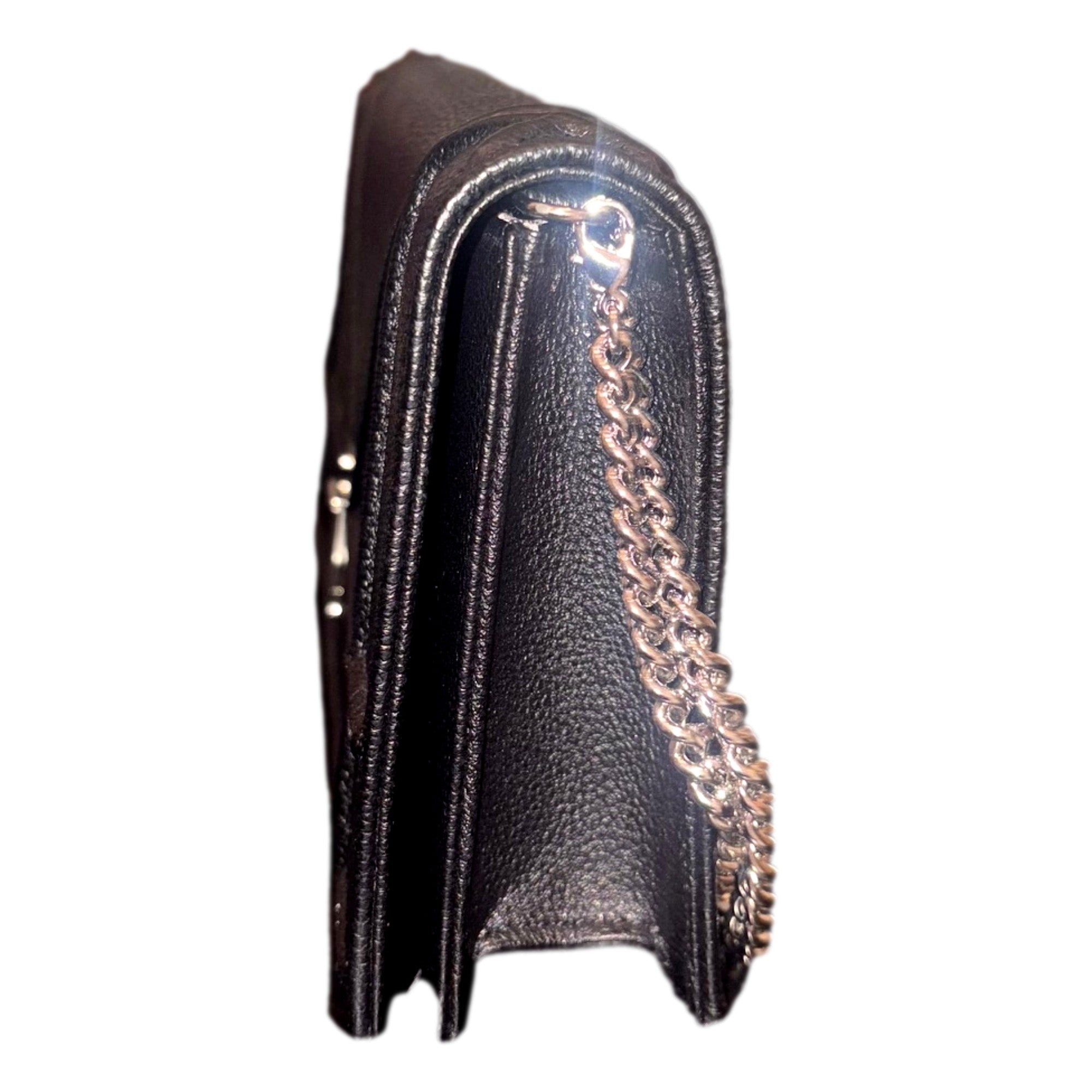 Dior Black Calfskin Diorama Wallet on Chain - Timeless Elegance
