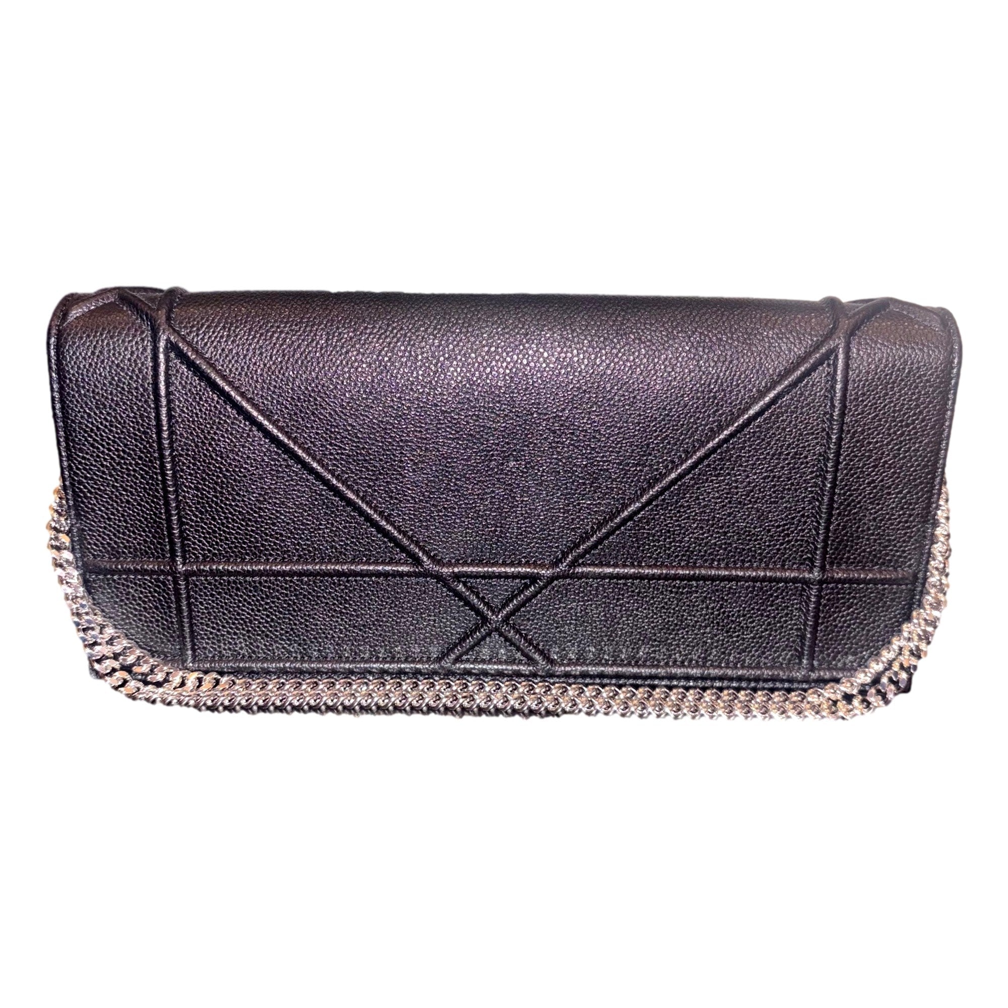 Dior Black Calfskin Diorama Wallet on Chain - Timeless Elegance