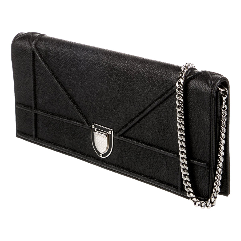Dior Black Calfskin Diorama Wallet on Chain - Timeless Elegance