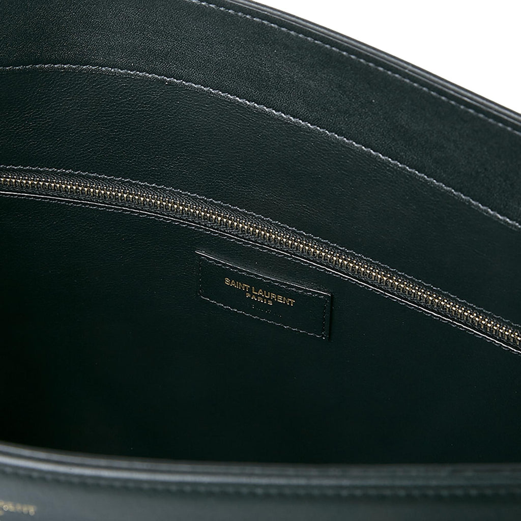Saint Laurent Siena Ultra Lux Black Calf Leather Chain Shoulder Tote