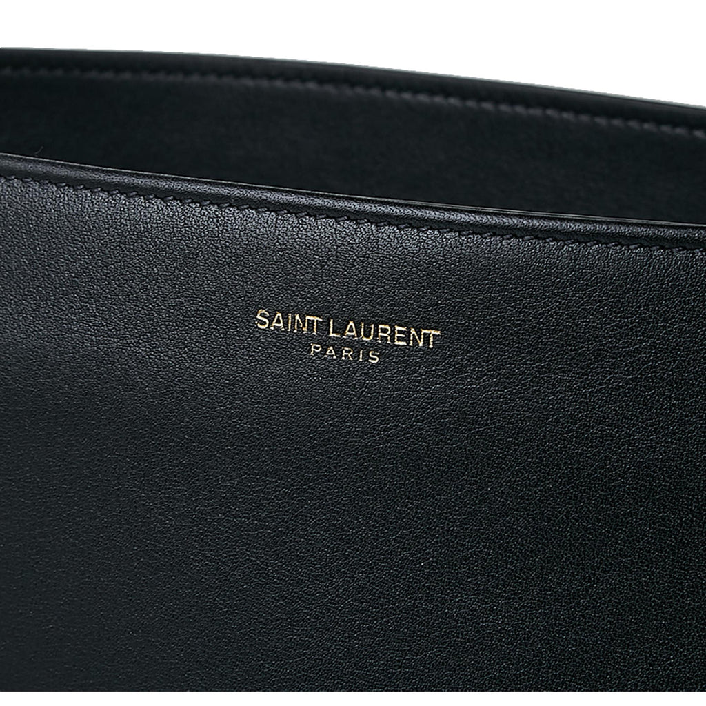 Saint Laurent Siena Ultra Lux Black Calf Leather Chain Shoulder Tote