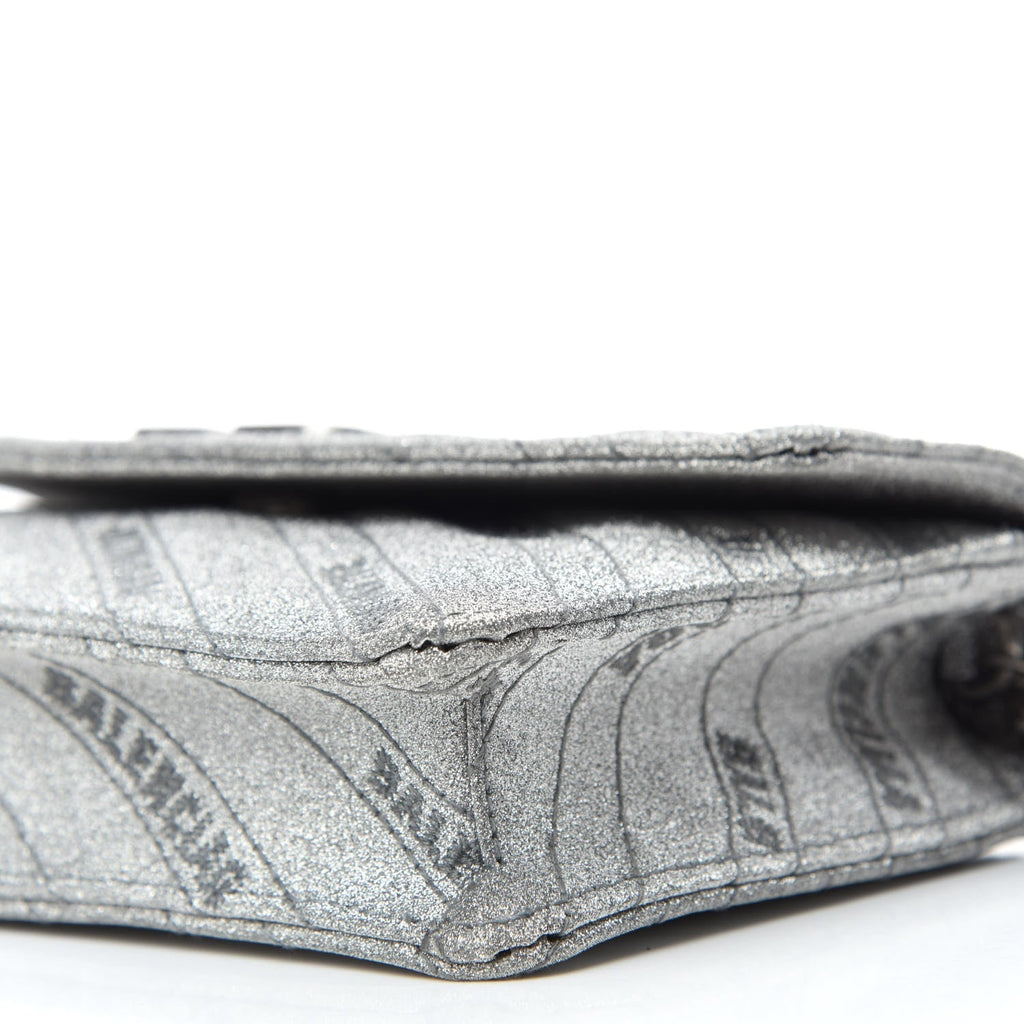 Chain Bag & Leather Wallet: Balenciaga Glitter Leather Bag Luxe