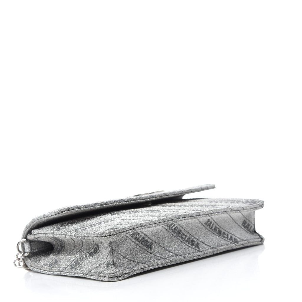 Chain Bag & Leather Wallet: Balenciaga Glitter Leather Bag Luxe