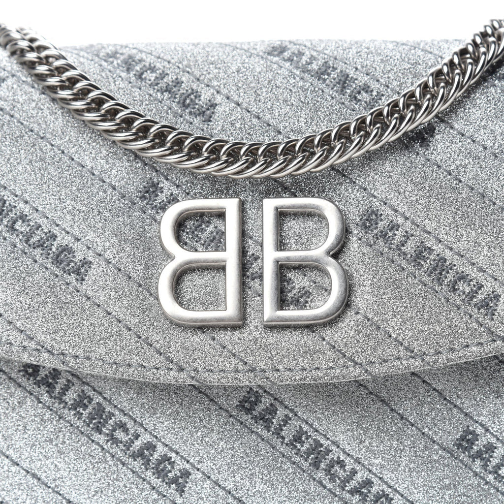 Chain Bag & Leather Wallet: Balenciaga Glitter Leather Bag Luxe