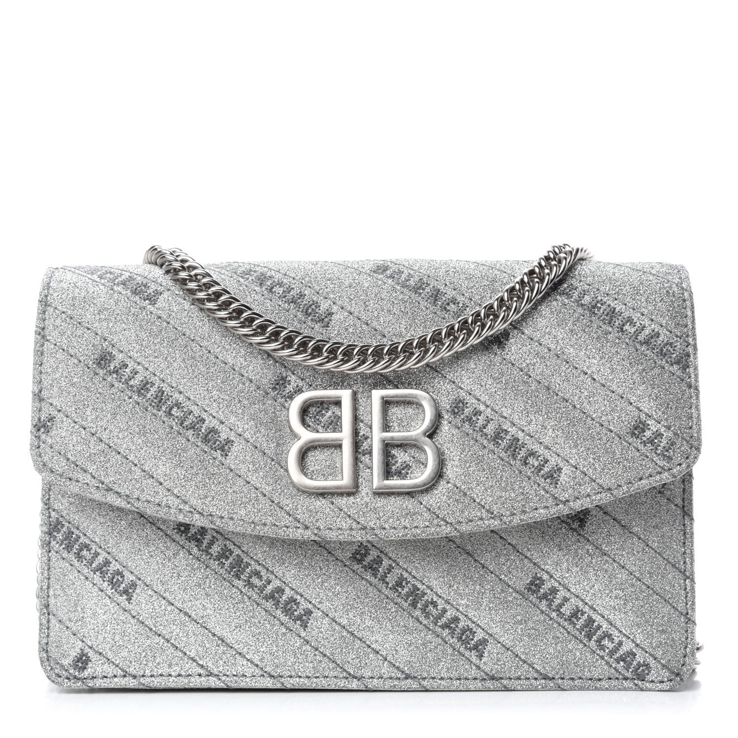 Chain Bag & Leather Wallet: Balenciaga Glitter Leather Bag Luxe