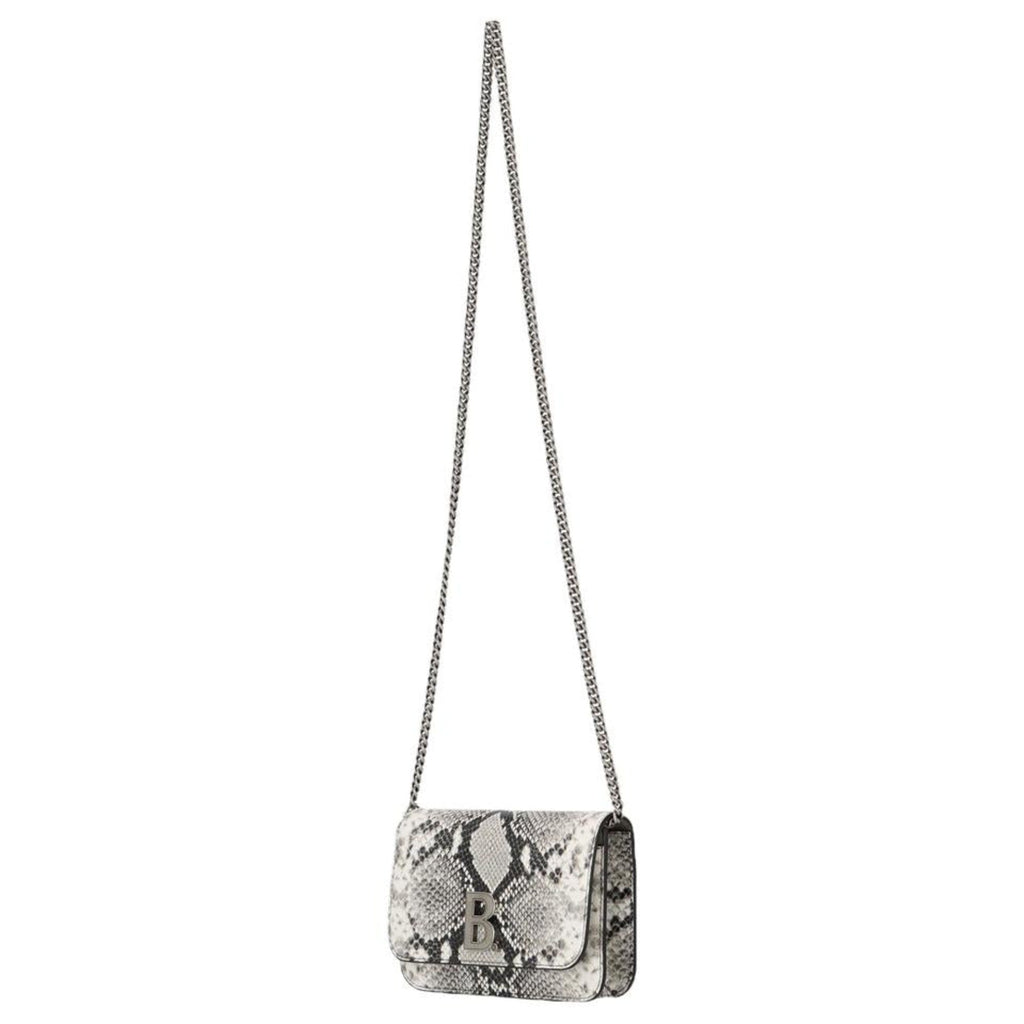 Balenciaga Python Print Wallet: Luxury Leather Chain Bag Elegance