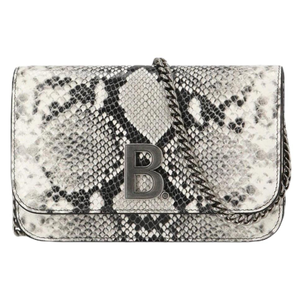 Balenciaga Python Print Wallet: Luxury Leather Chain Bag Elegance