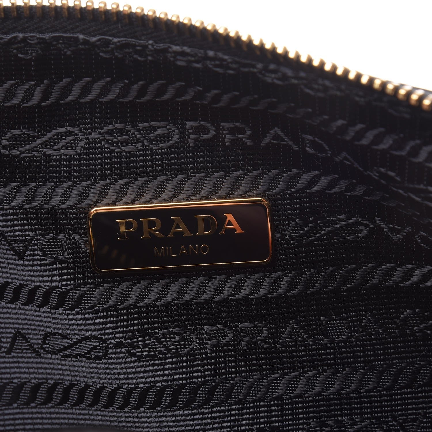 Prada Vitello Daino Black Leather Cosmetic Pouch - Stylish & Compact
