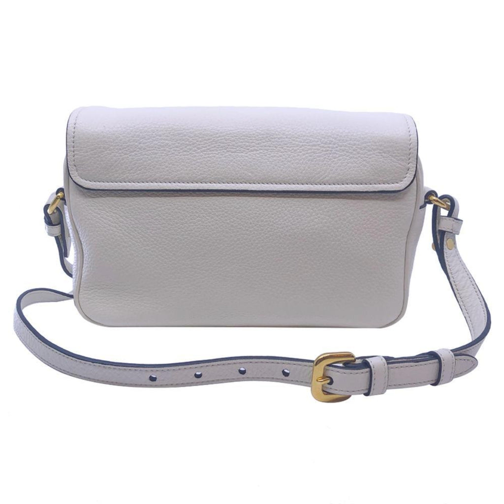 Prada Flap Vitello Phenix - Elegant Ivory Crossbody Bag