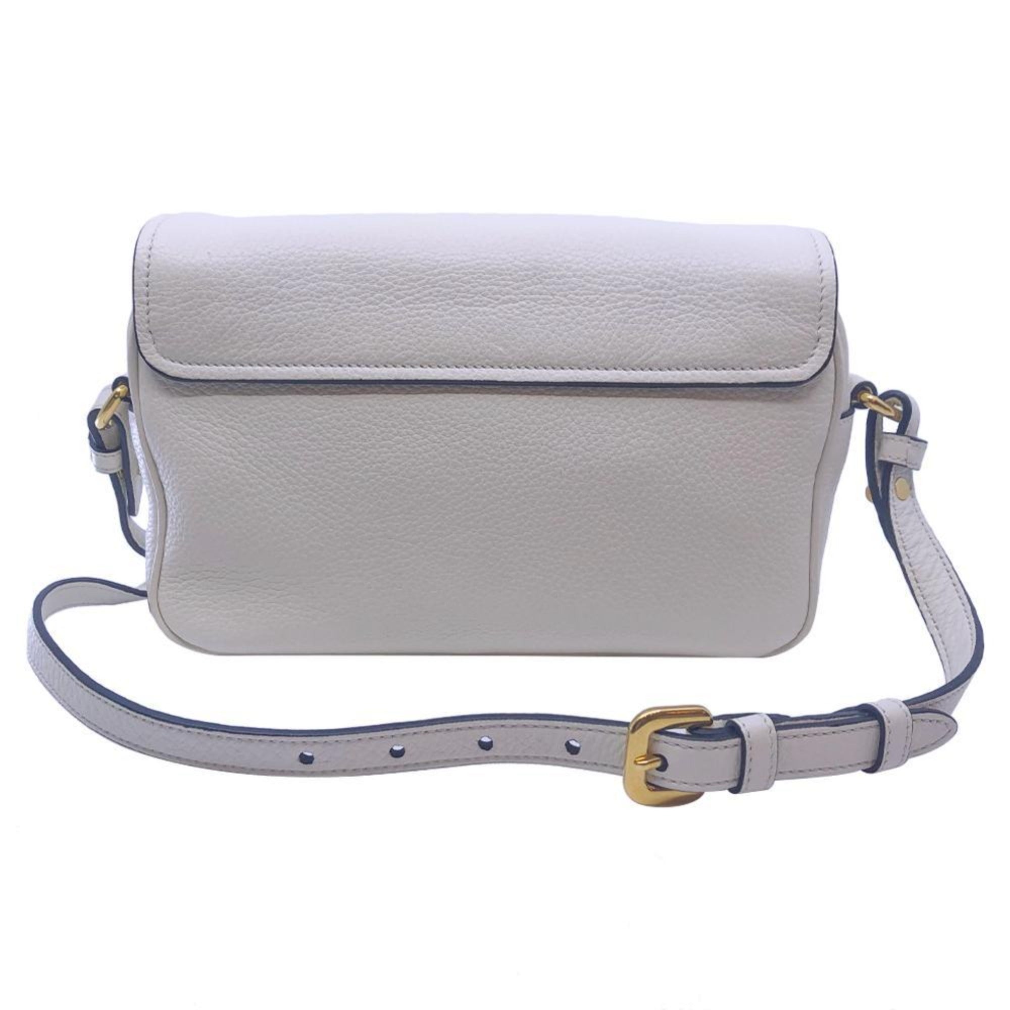 Prada Flap Vitello Phenix - Elegant Ivory Crossbody Bag