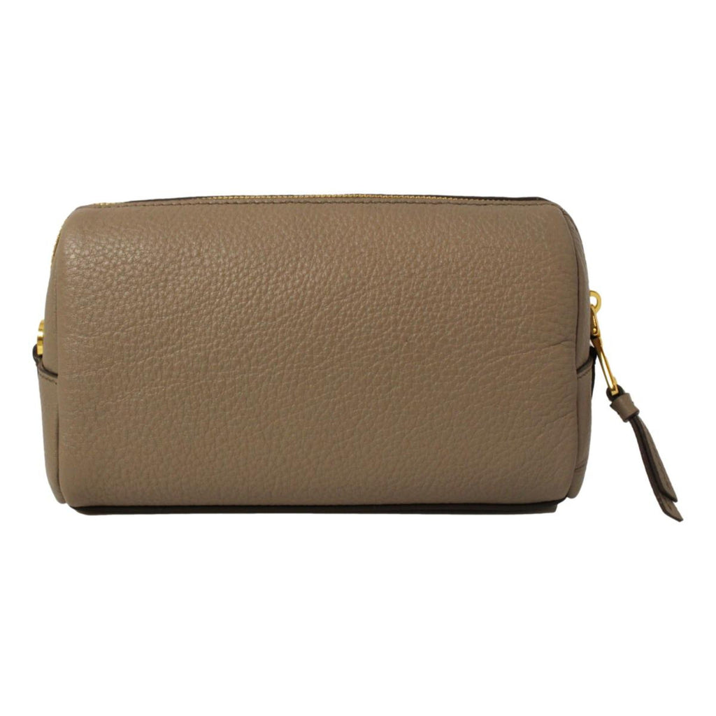 Luxurious Prada Cosmetic Bag - Grey Leather Pouch, Chic Travel