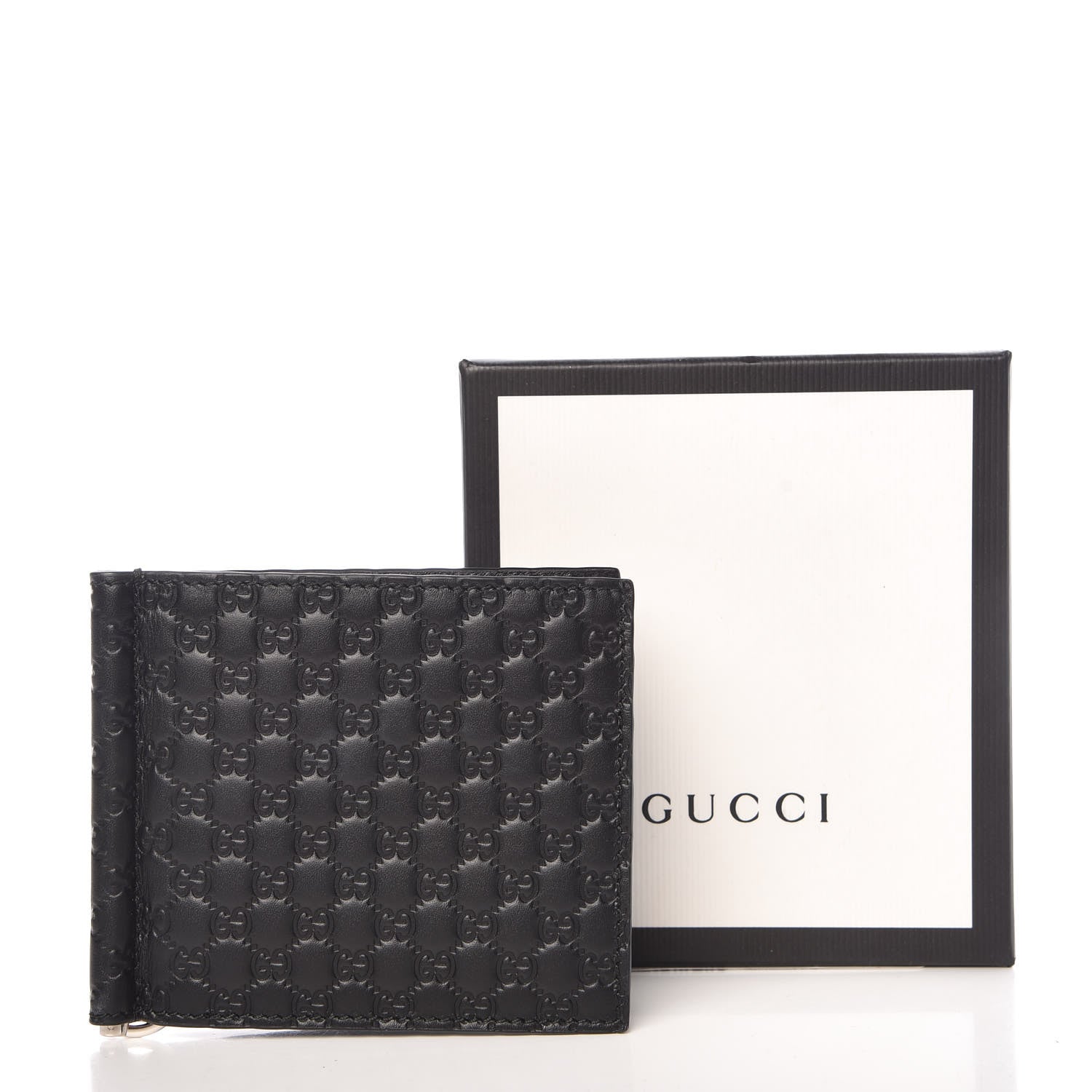 Gucci Unisex GG Black Money Clip Wallet - Stylish Elegance