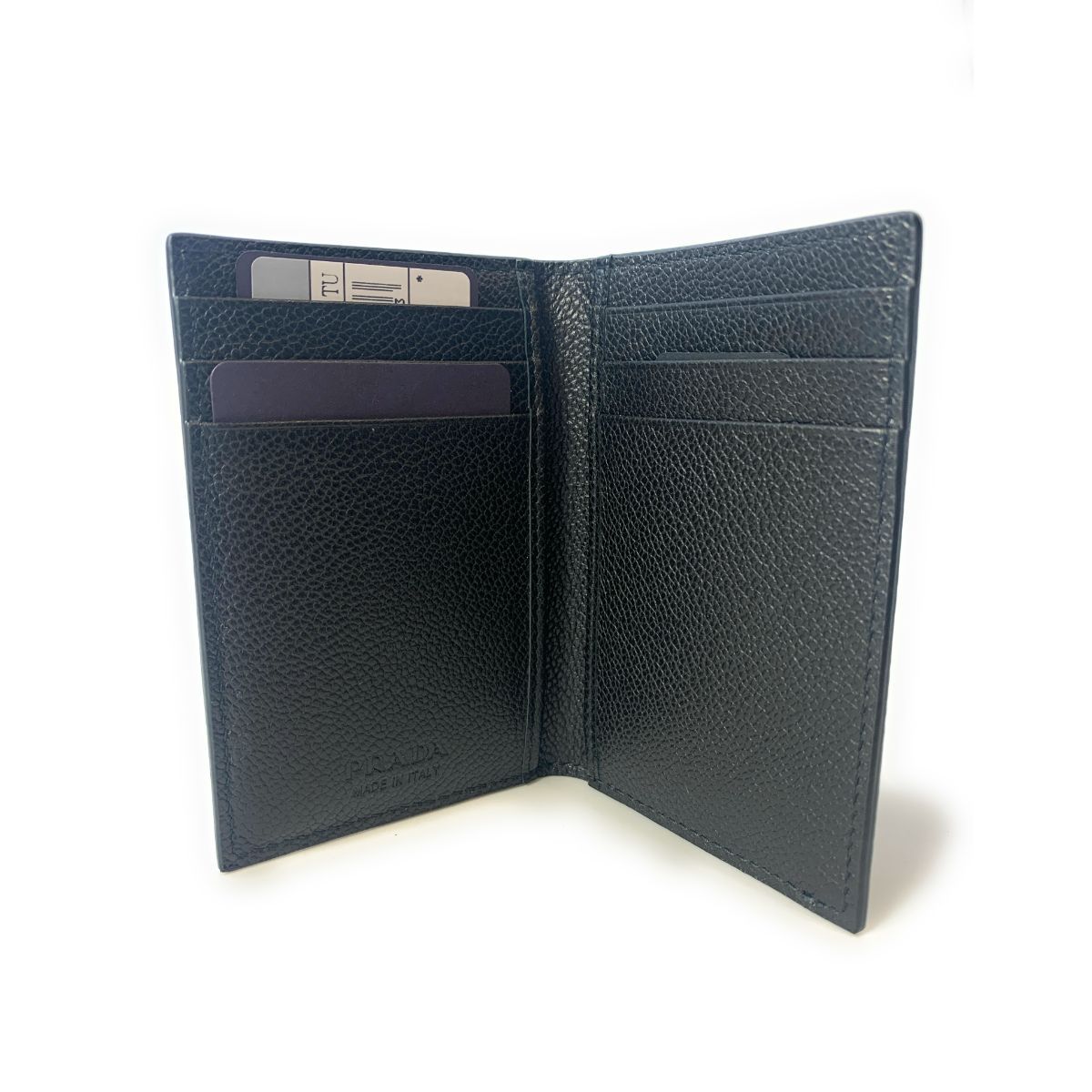 Prada Black Leather Bifold Wallet – Elegance Meets Functionality