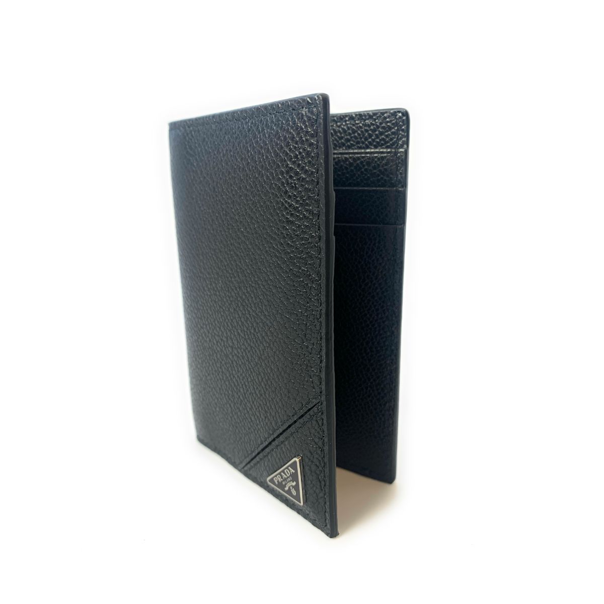 Prada Black Leather Bifold Wallet – Elegance Meets Functionality