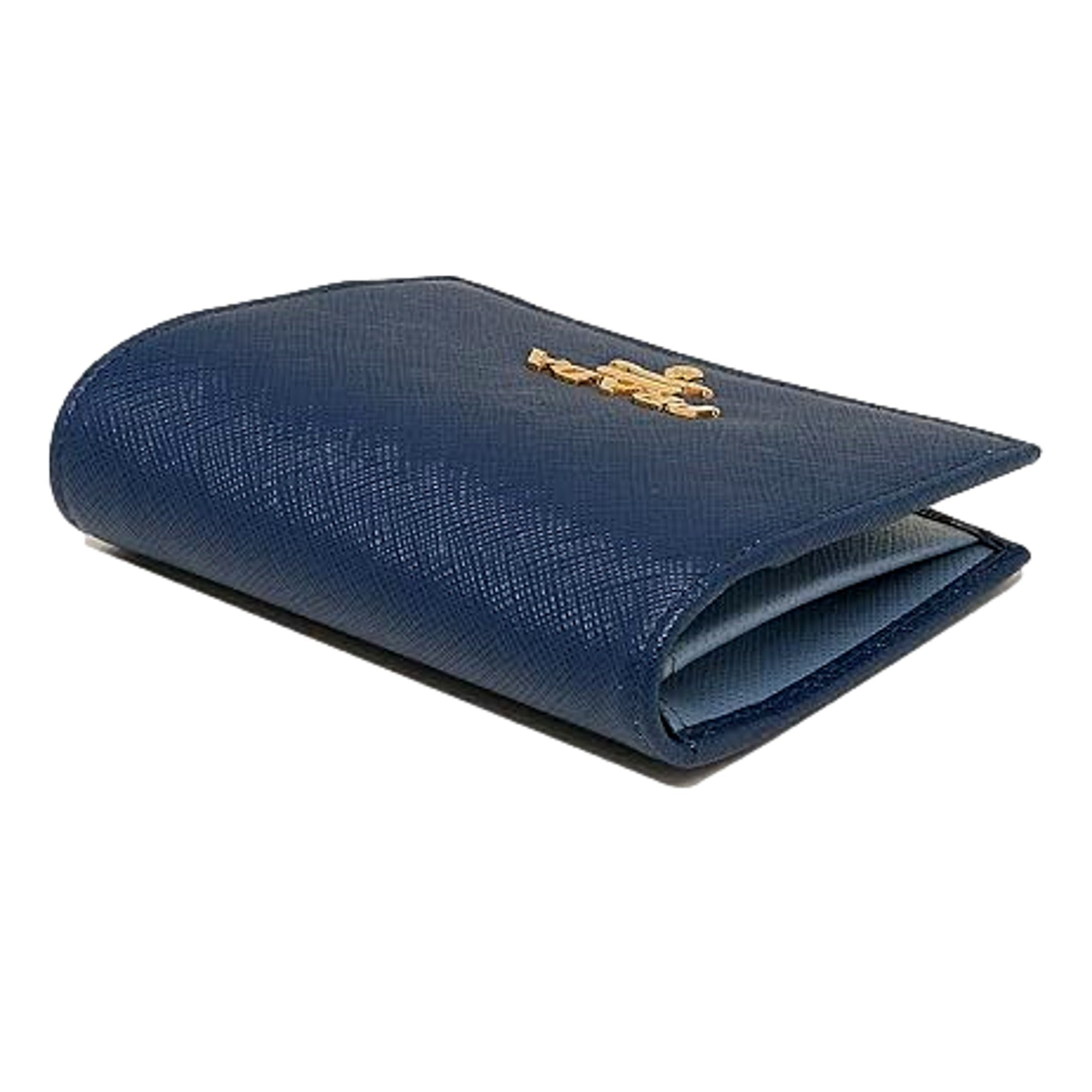 Elegant Prada Blue Wallet for Women | Multi-Color Saffiano Design