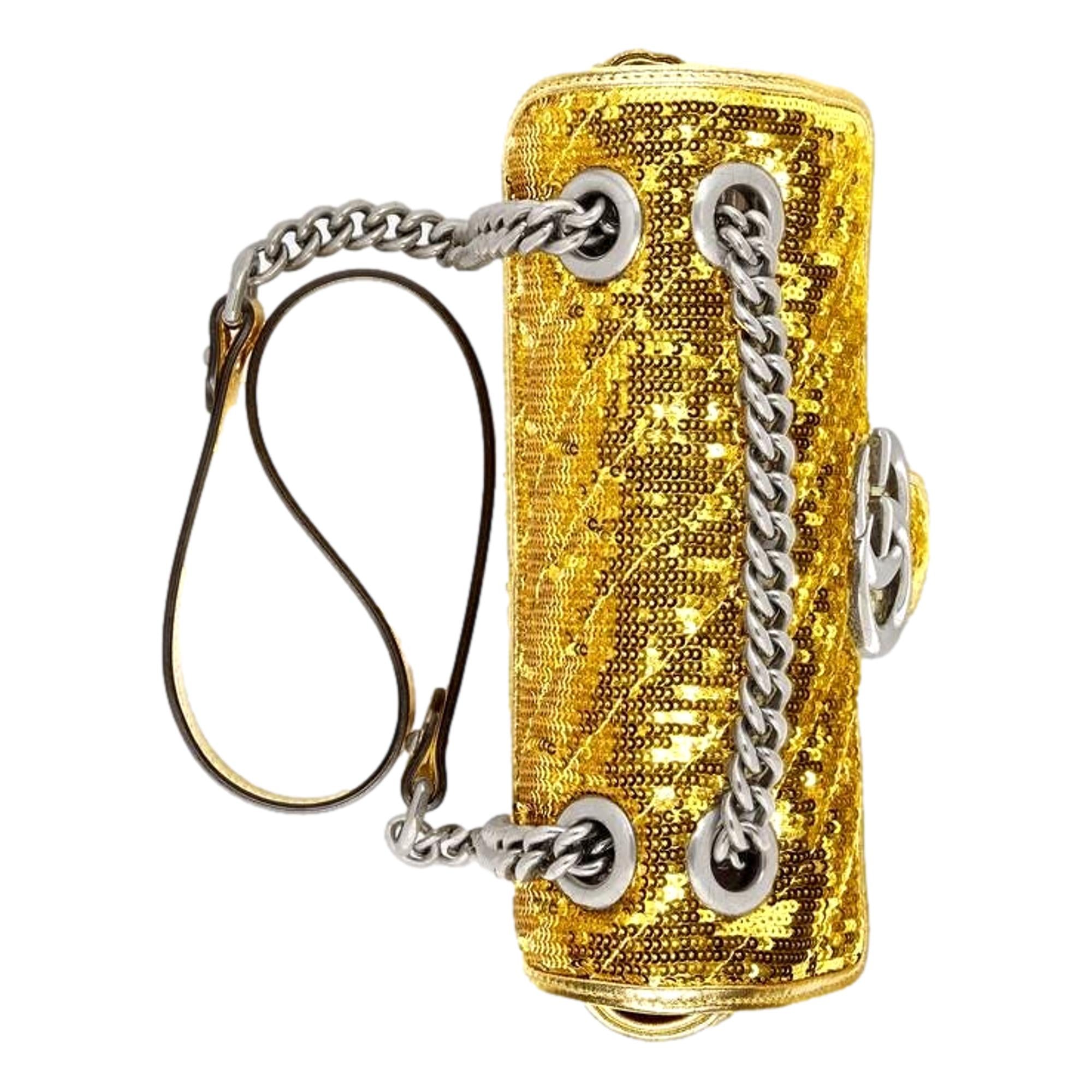 Gucci Flap Marmont GG Gold Sequin Bag - Elegant & Bold Accessory -  