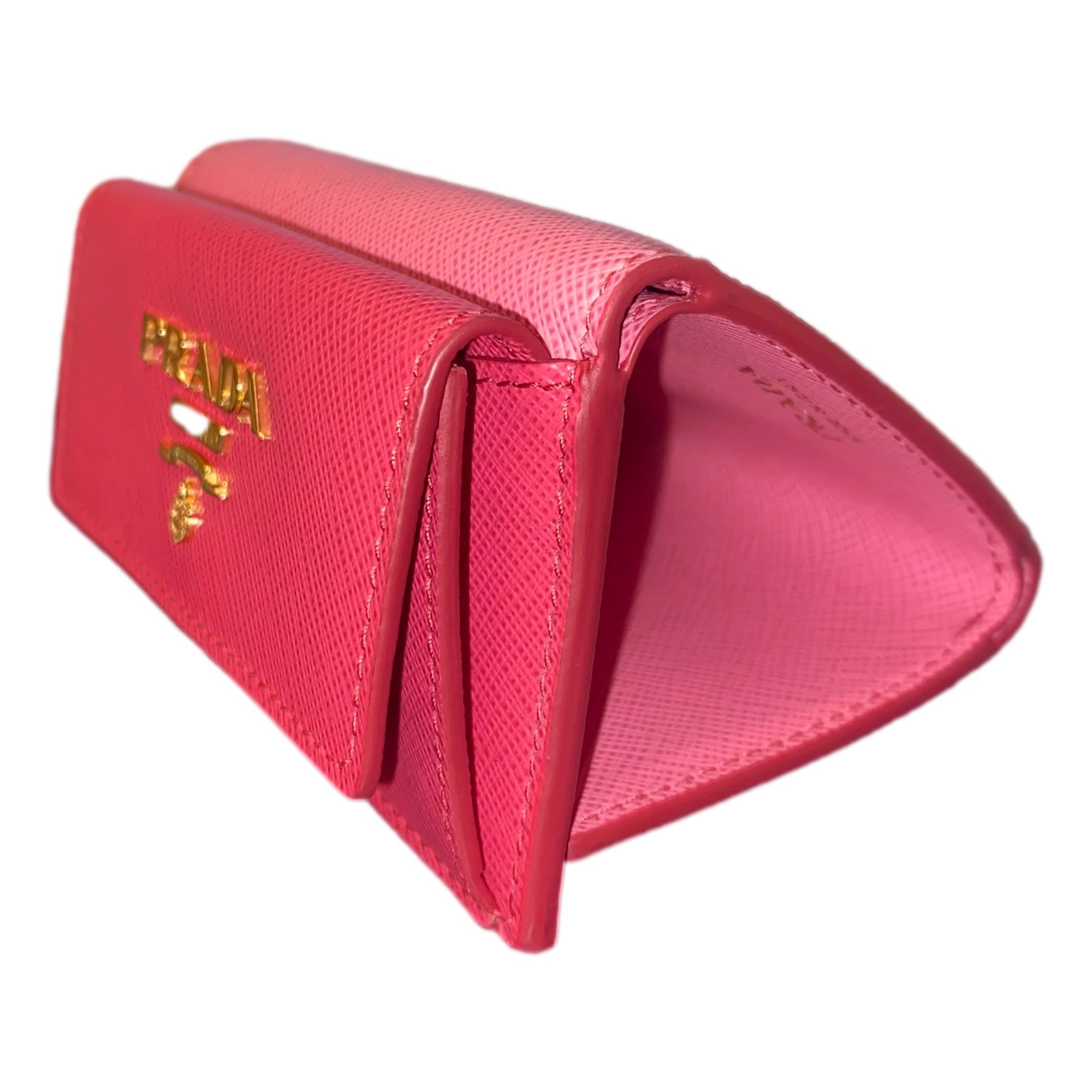 Prada Tri-Fold Saffiano Womens Pink Wallet - Stylish & Functional