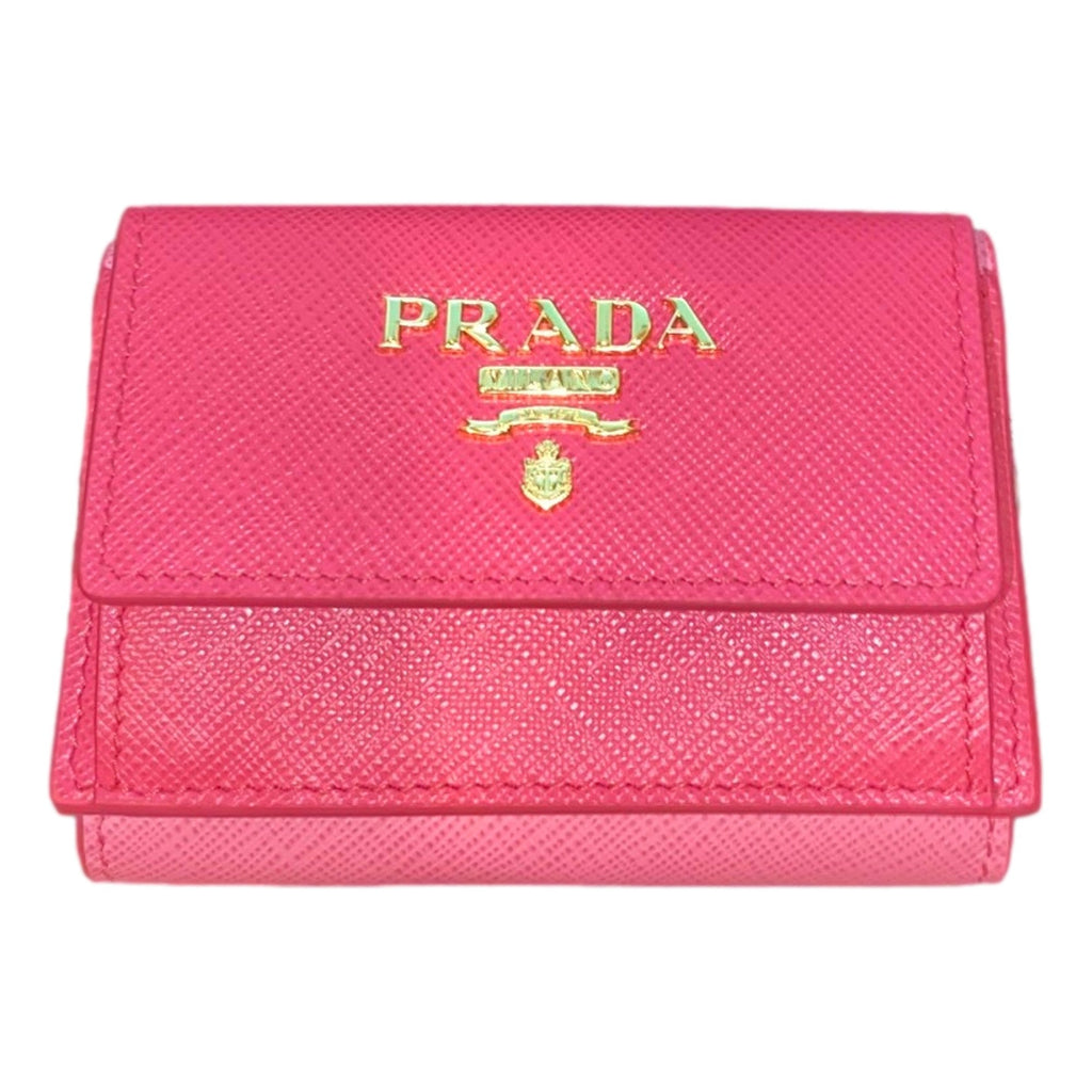 Prada Tri-Fold Saffiano Womens Pink Wallet - Stylish & Functional
