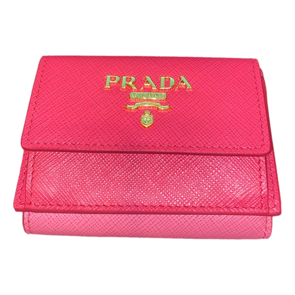 Prada Tri-Fold Saffiano Womens Pink Wallet - Stylish & Functional