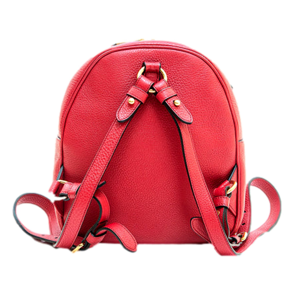 Prada Red Backpack - Stylish Front Pocket Luxury Backpack with Gold