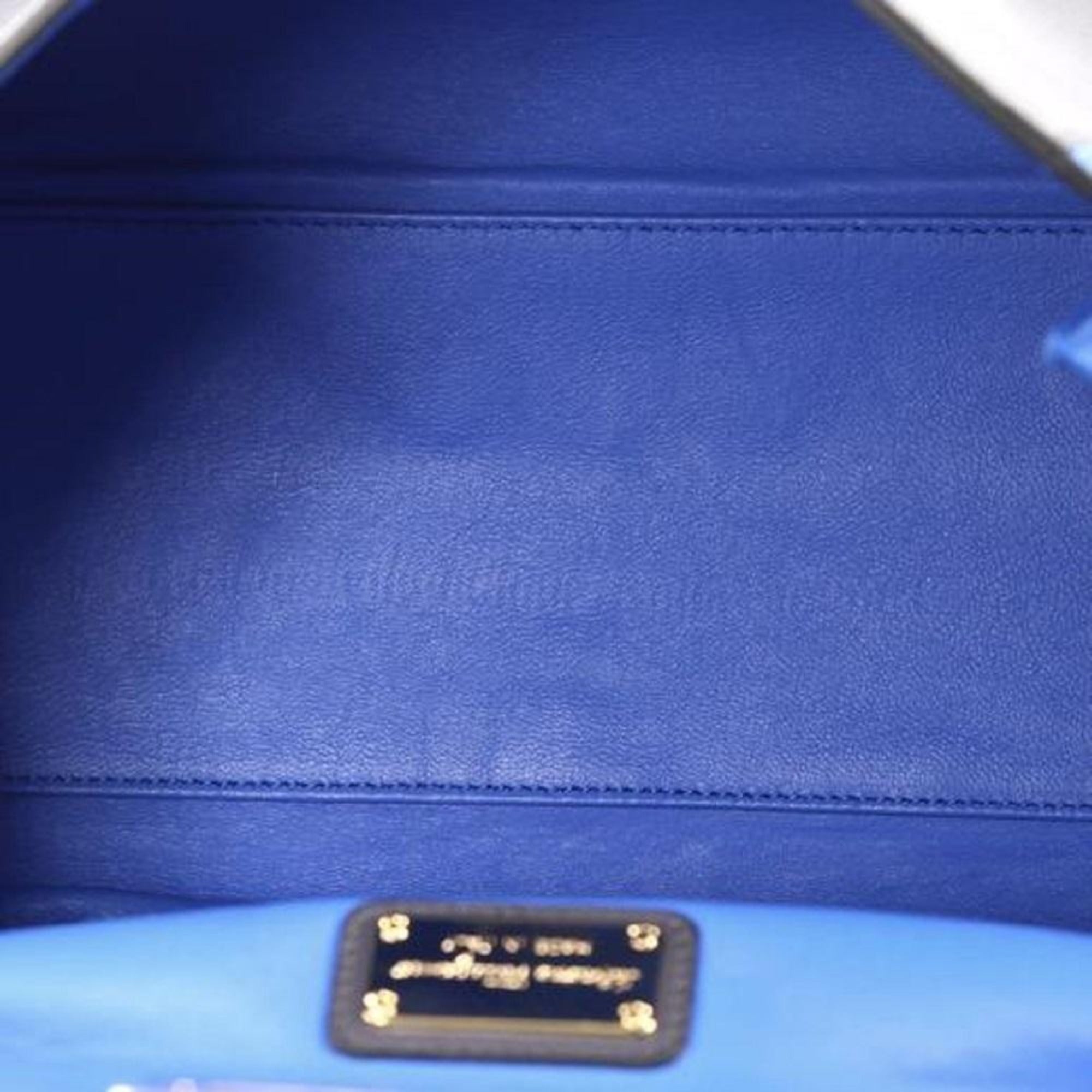 Ferragamo Sofia Medium Handbag - Elegant Blue Calfskin Satchel