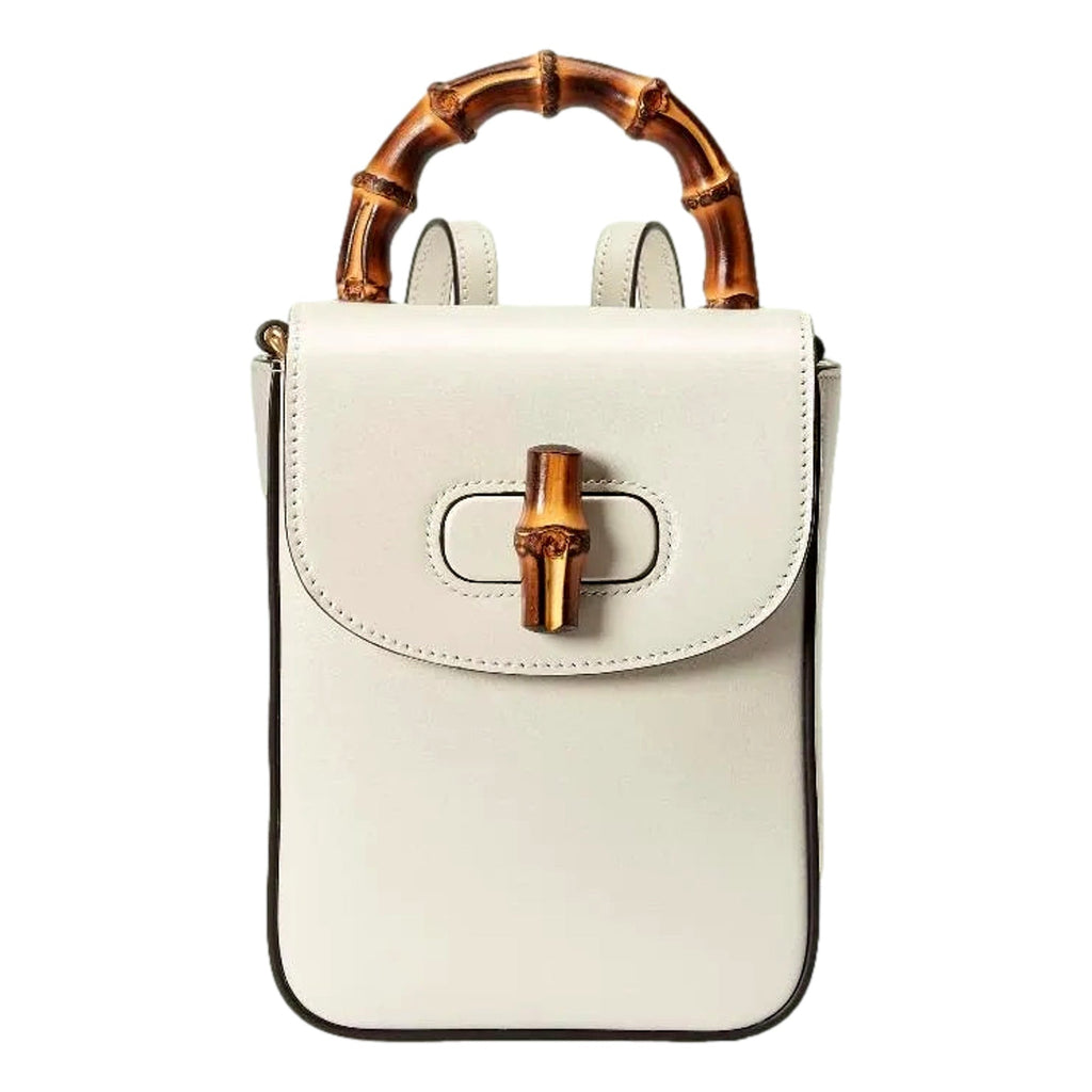 Gucci Bamboo Mini Handbag - Timeless Cream Leather Elegance