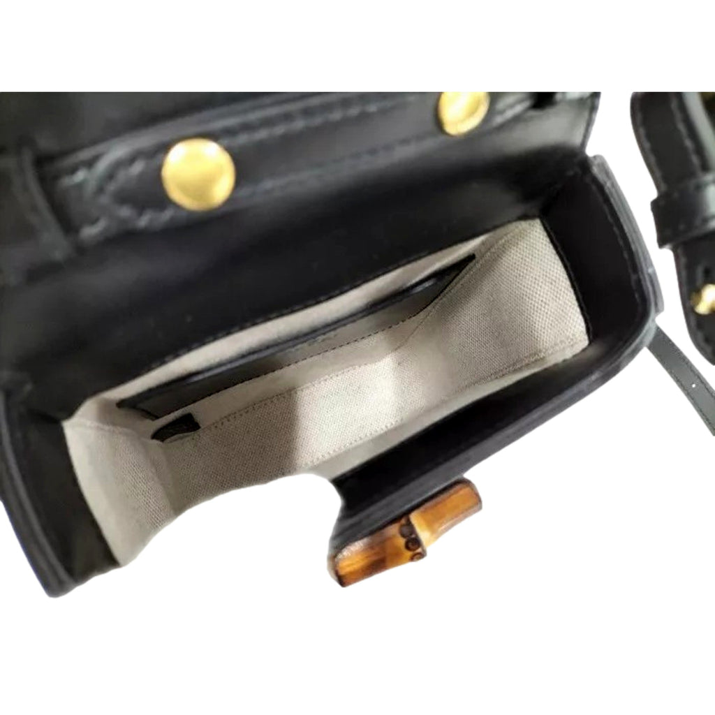 Gucci Bamboo Mini Handbag - Black Leather Elegance & Versatility